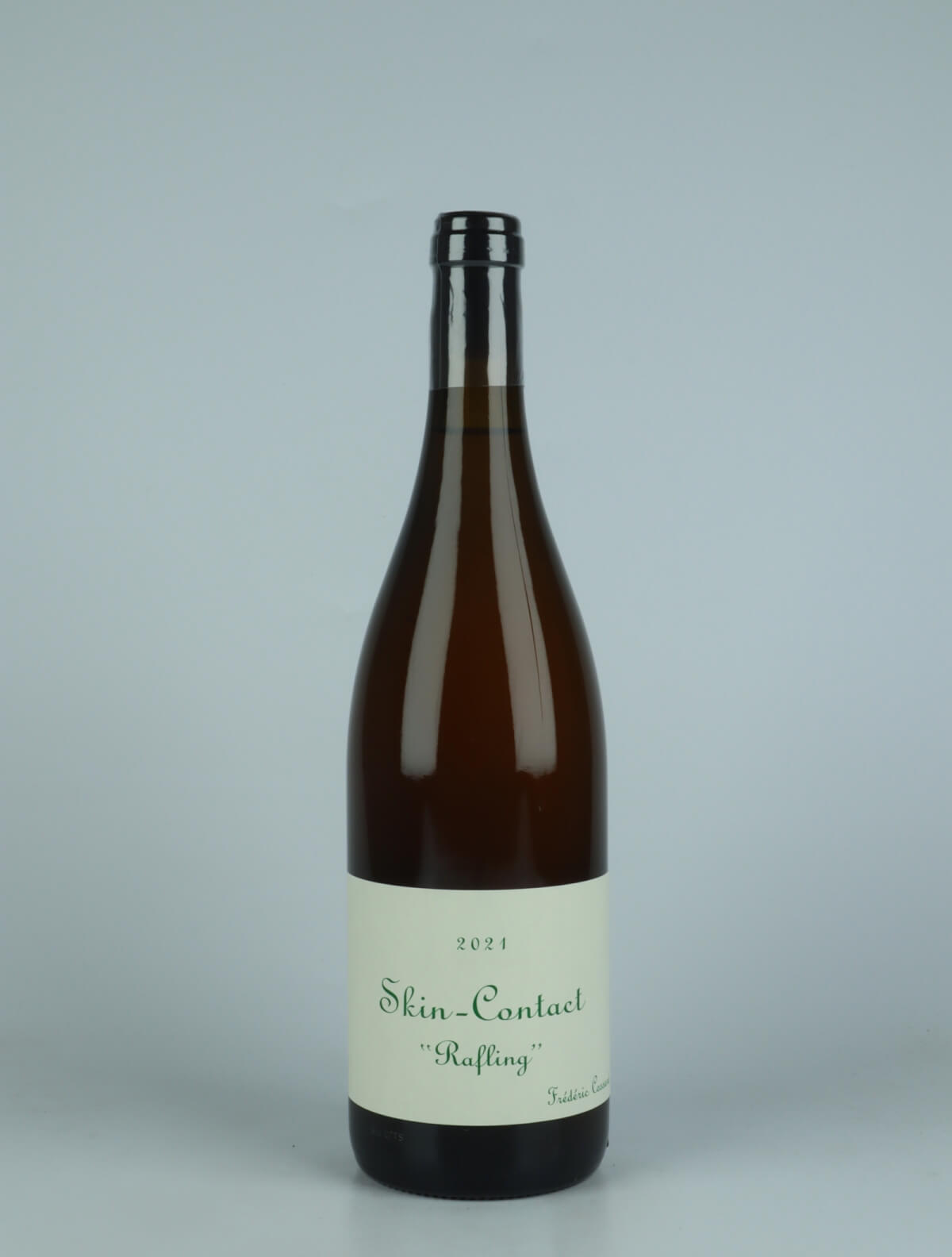 En flaske 2021 Skin-Contact - Rafling Orange vin fra Frédéric Cossard, Bourgogne i Frankrig