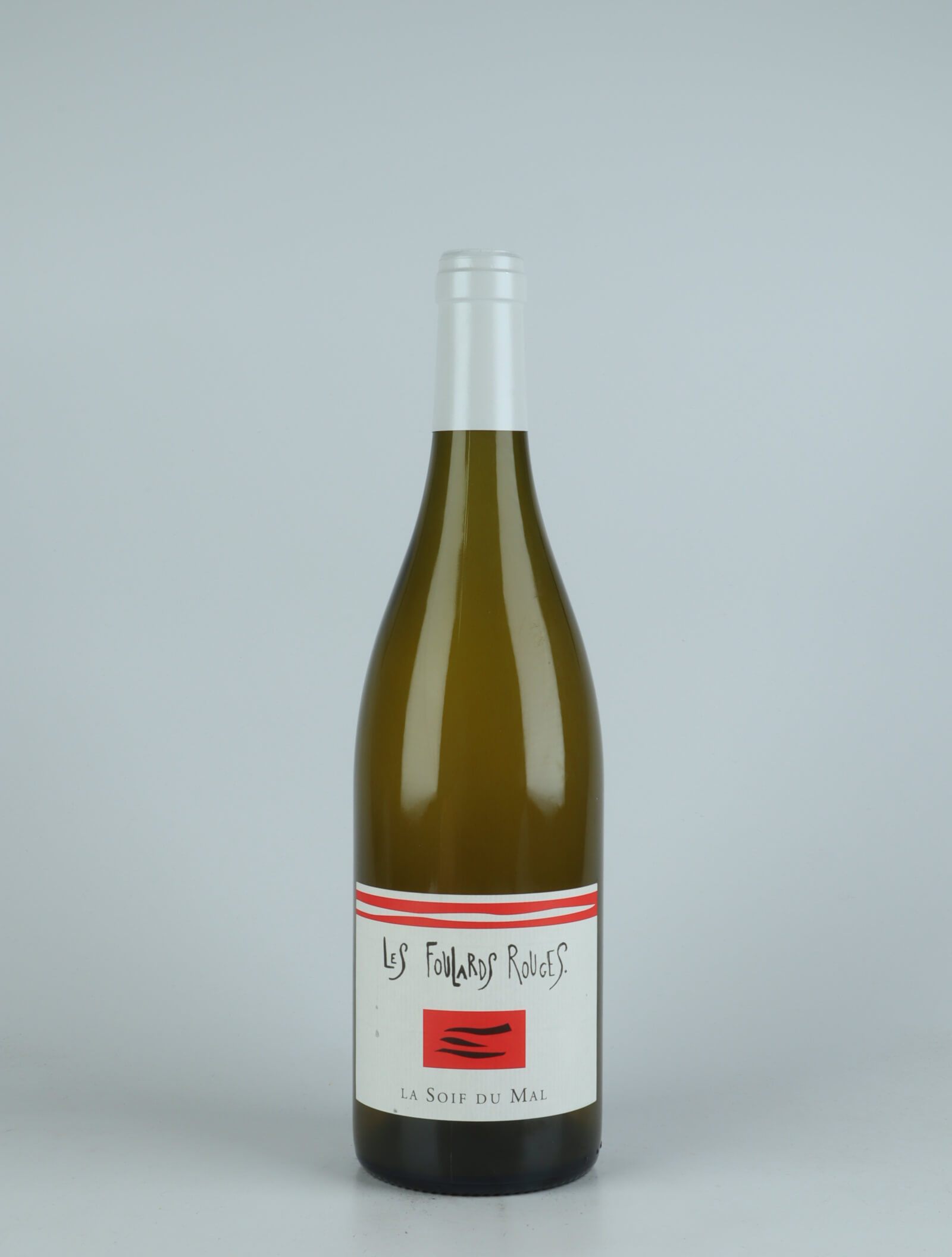A bottle 2021 Soif du Mal Blanc White wine from Les Foulards Rouges, Languedoc in France