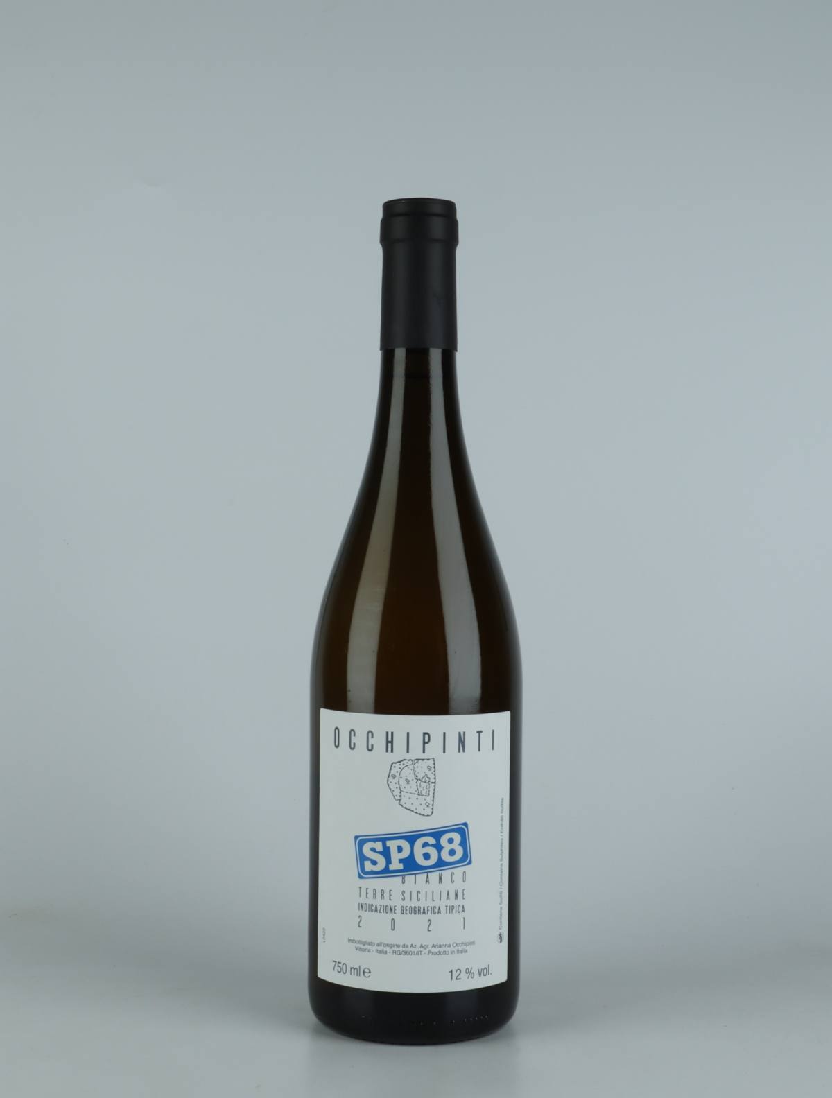 A bottle 2021 SP68 Bianco White wine from Arianna Occhipinti, Sicily in Italy