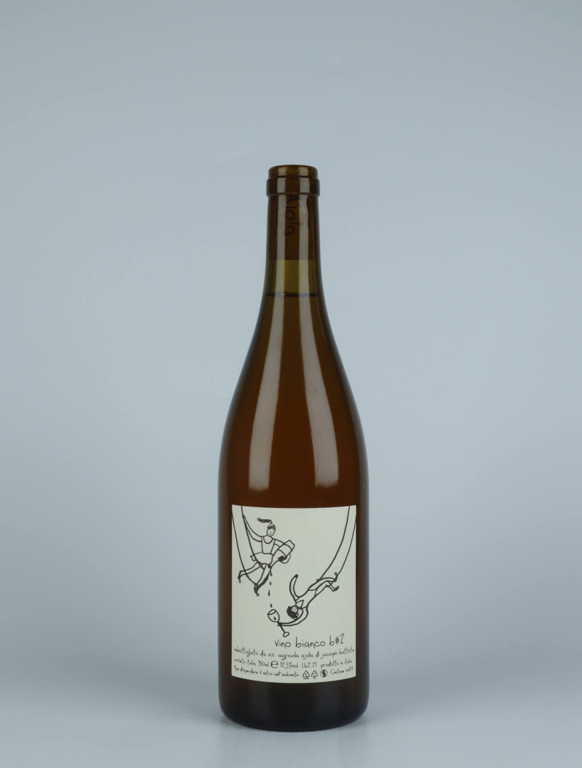 A bottle 2021 Vino Bianco #2 Orange wine from Ajola, Umbria in Italy