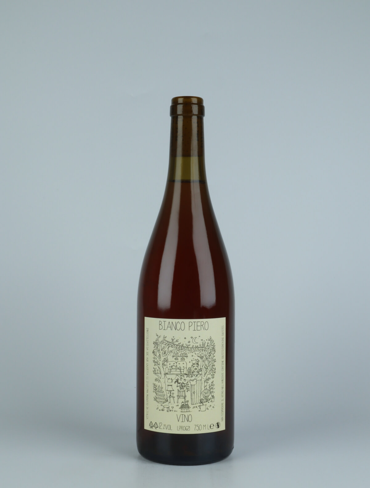 A bottle 2021 Vino Bianco Piero Orange wine from Gazzetta, Lazio in Italy
