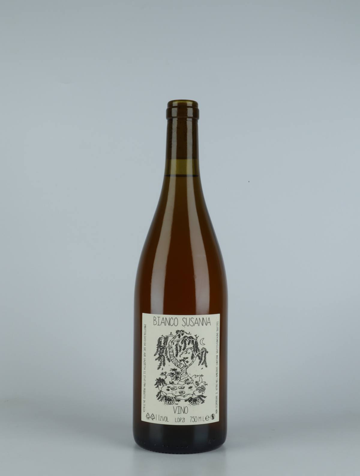A bottle 2021 Vino Bianco Susanna White wine from Gazzetta, Lazio in Italy