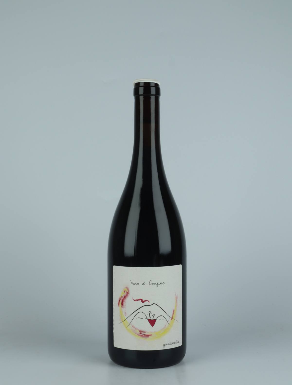 A bottle 2021 Vino di Confine Red wine from Gustinella, Sicily in Italy