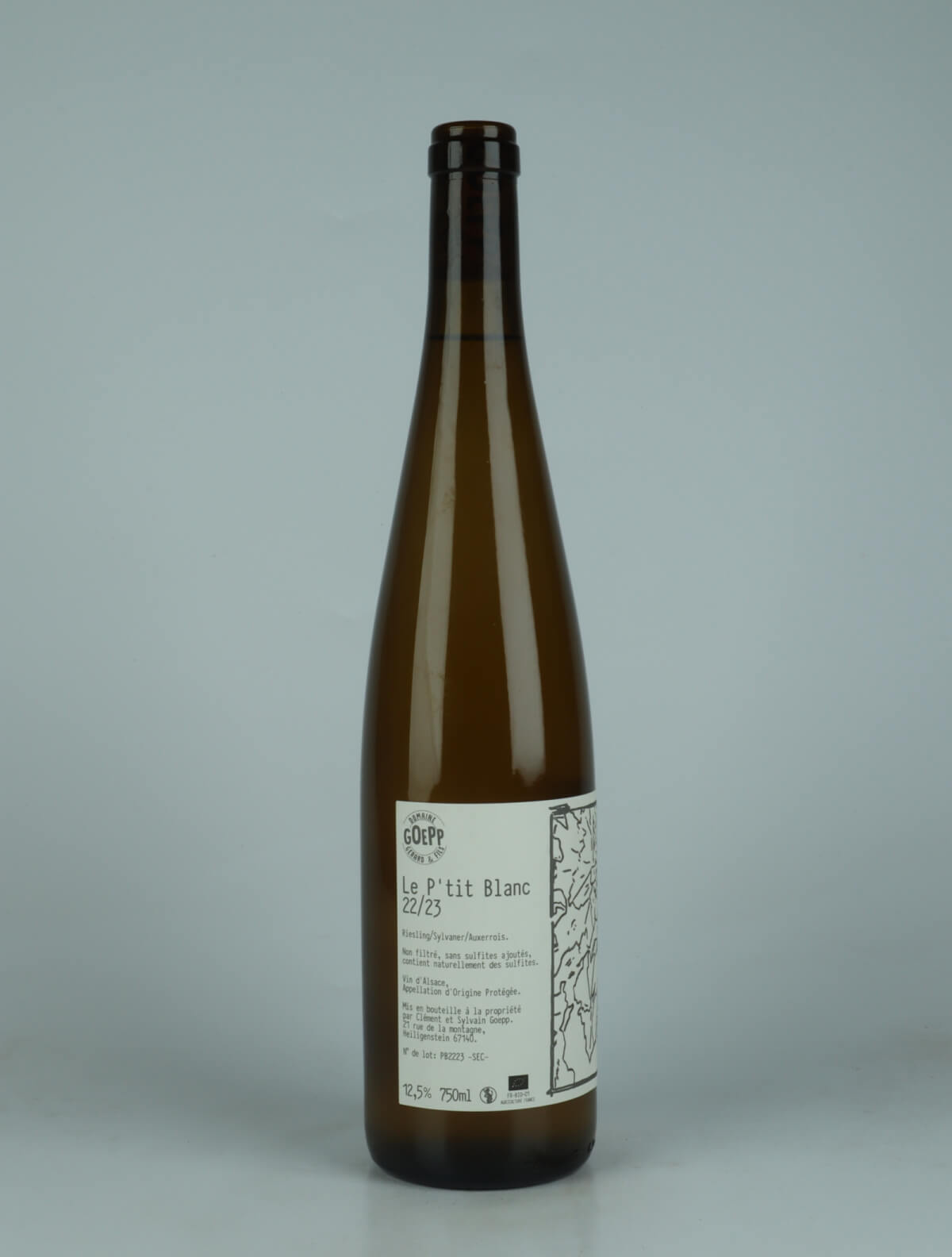 En flaske N.V. (2022/2023) Le P'tit Blanc Hvidvin fra Domaine Goepp, Alsace i Frankrig