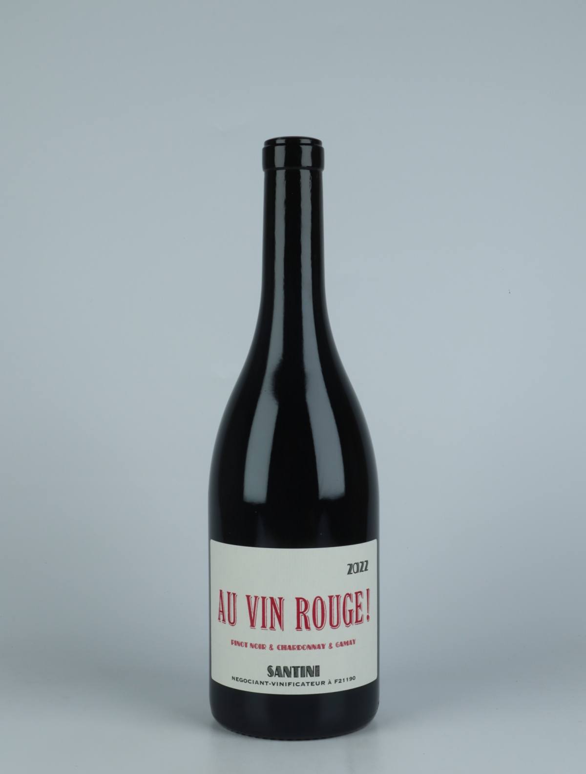 En flaske 2022 Au Vin Rouge! Rødvin fra Santini, Bourgogne i Frankrig
