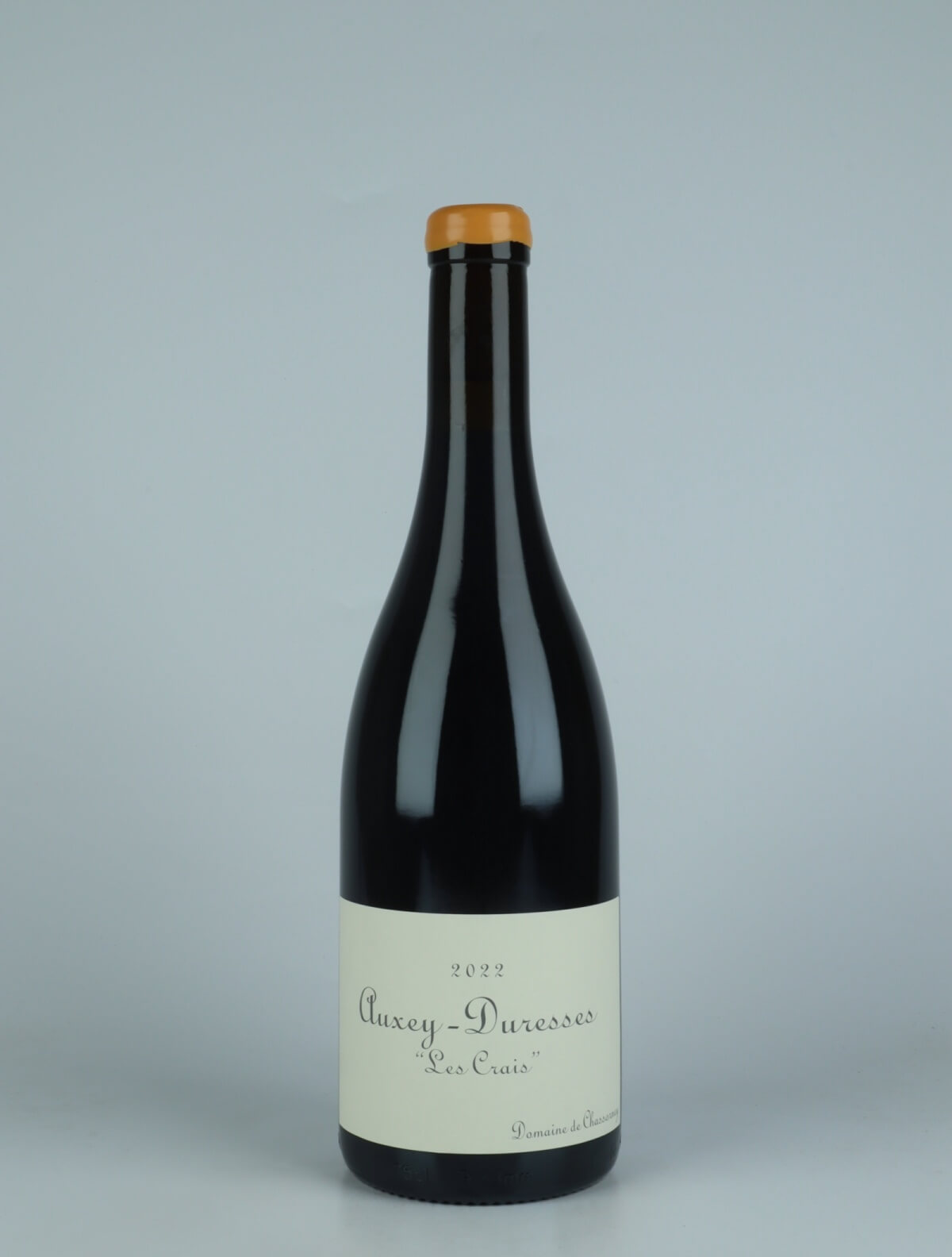 A bottle 2022 Auxey Duresses Rouge - Les Crais Red wine from Domaine de Chassorney, Burgundy in France
