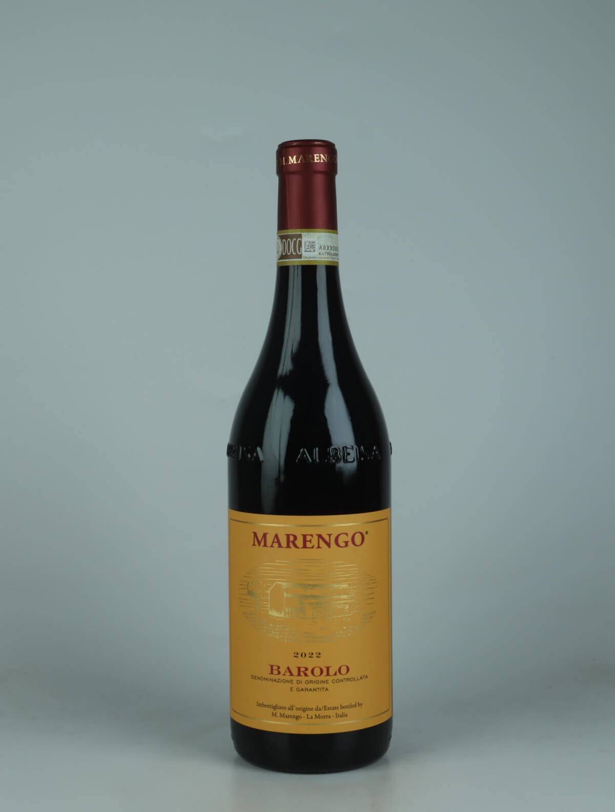 A bottle 2022 Barolo Red wine from Mario Marengo, Piedmont in Italy