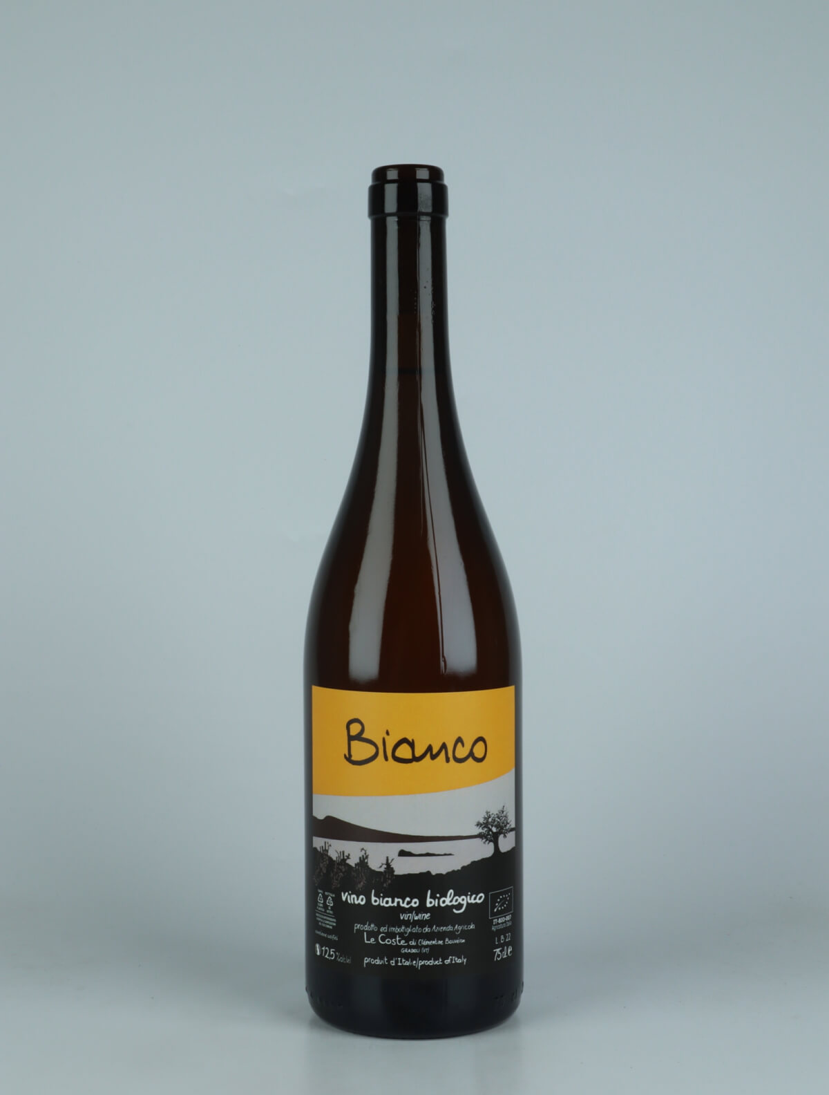 A bottle 2022 Bianco Orange wine from Le Coste, Lazio in Italy