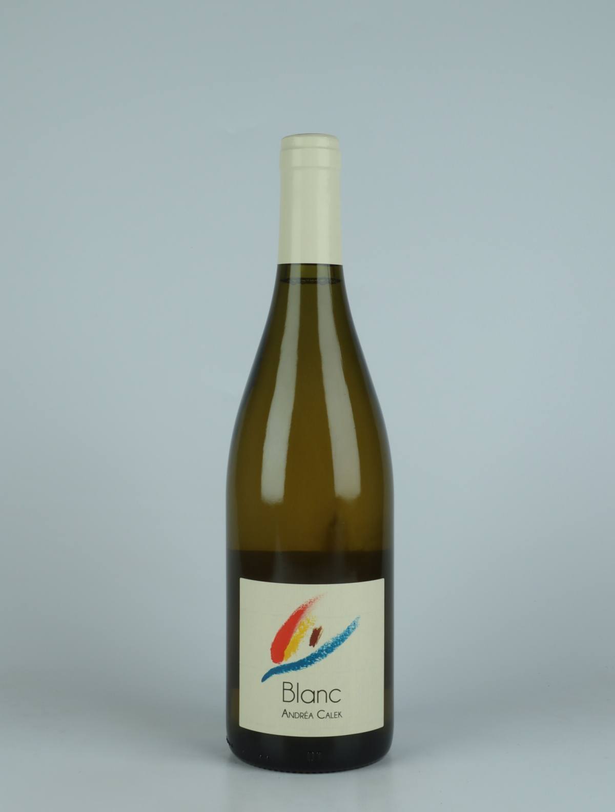 En flaske 2022 Blanc Hvidvin fra Andrea Calek, Ardèche i Frankrig