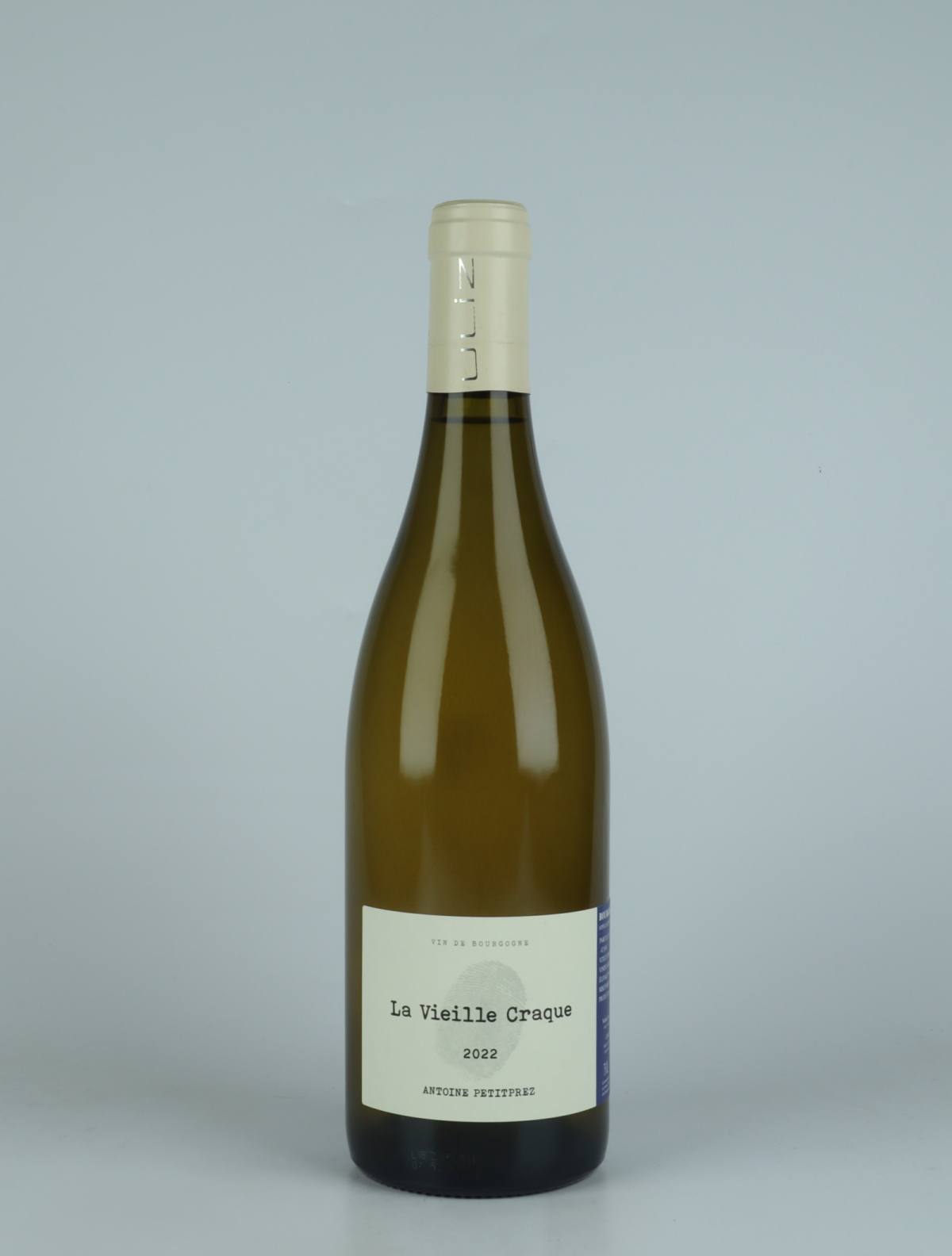 En flaske 2022 Bourgogne Aligoté - Vieille Craque Hvidvin fra Antoine Petitprez, Bourgogne i Frankrig
