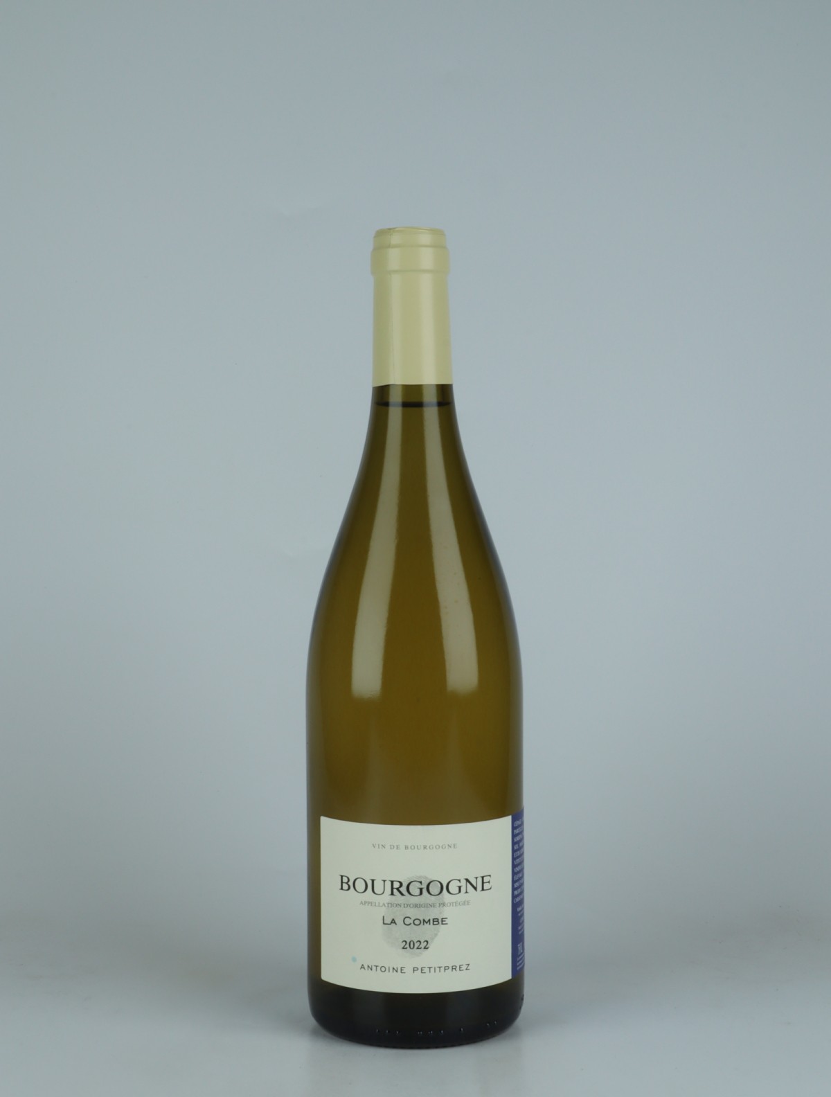 A bottle 2022 Bourgogne Blanc - La Combe White wine from Antoine Petitprez, Burgundy in France