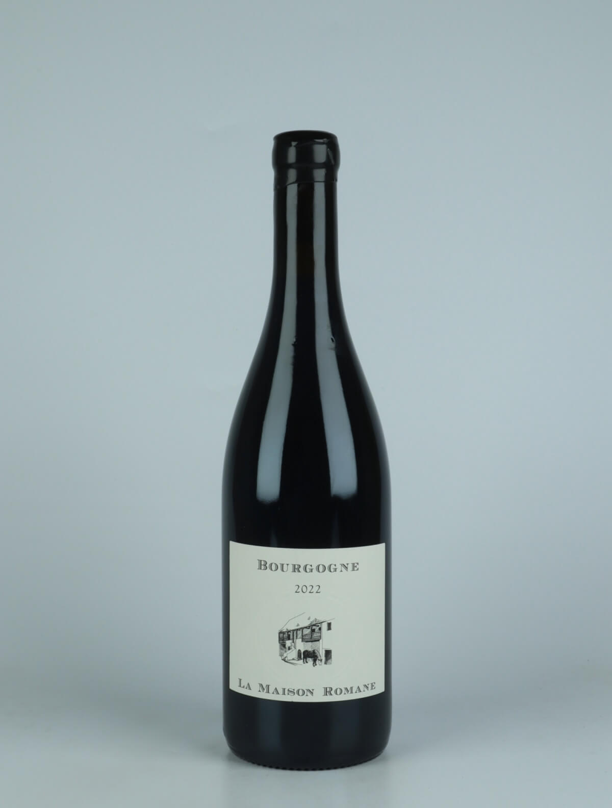 A bottle 2022 Bourgogne Rouge Red wine from La Maison Romane, Burgundy in France