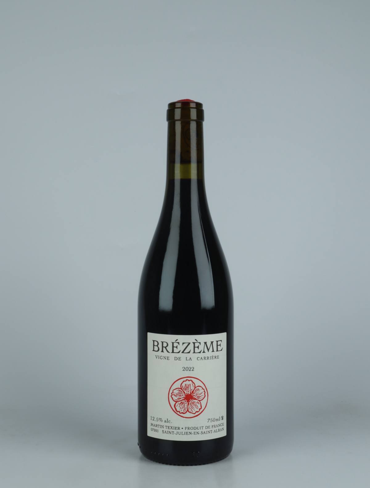 A bottle 2022 Brézème - Vigne de la Carrière Red wine from Martin Texier, Rhône in France