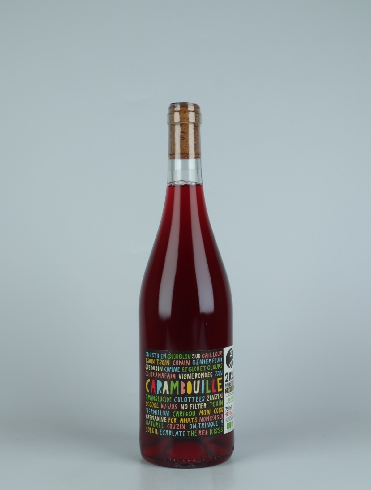A bottle 2022 Carambouille Red wine from Les Vignerons d’Estézargues, Rhône in France