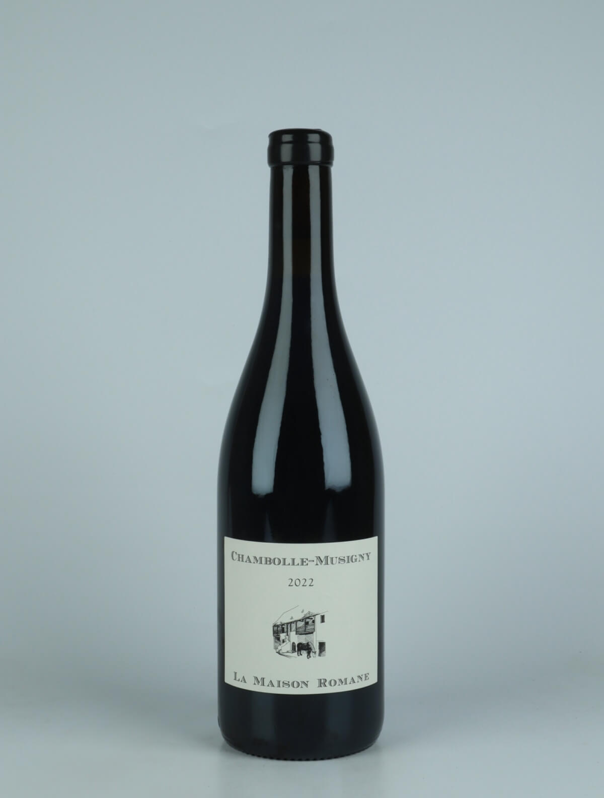 En flaske 2022 Chambolle Musigny Rødvin fra La Maison Romane, Bourgogne i Frankrig