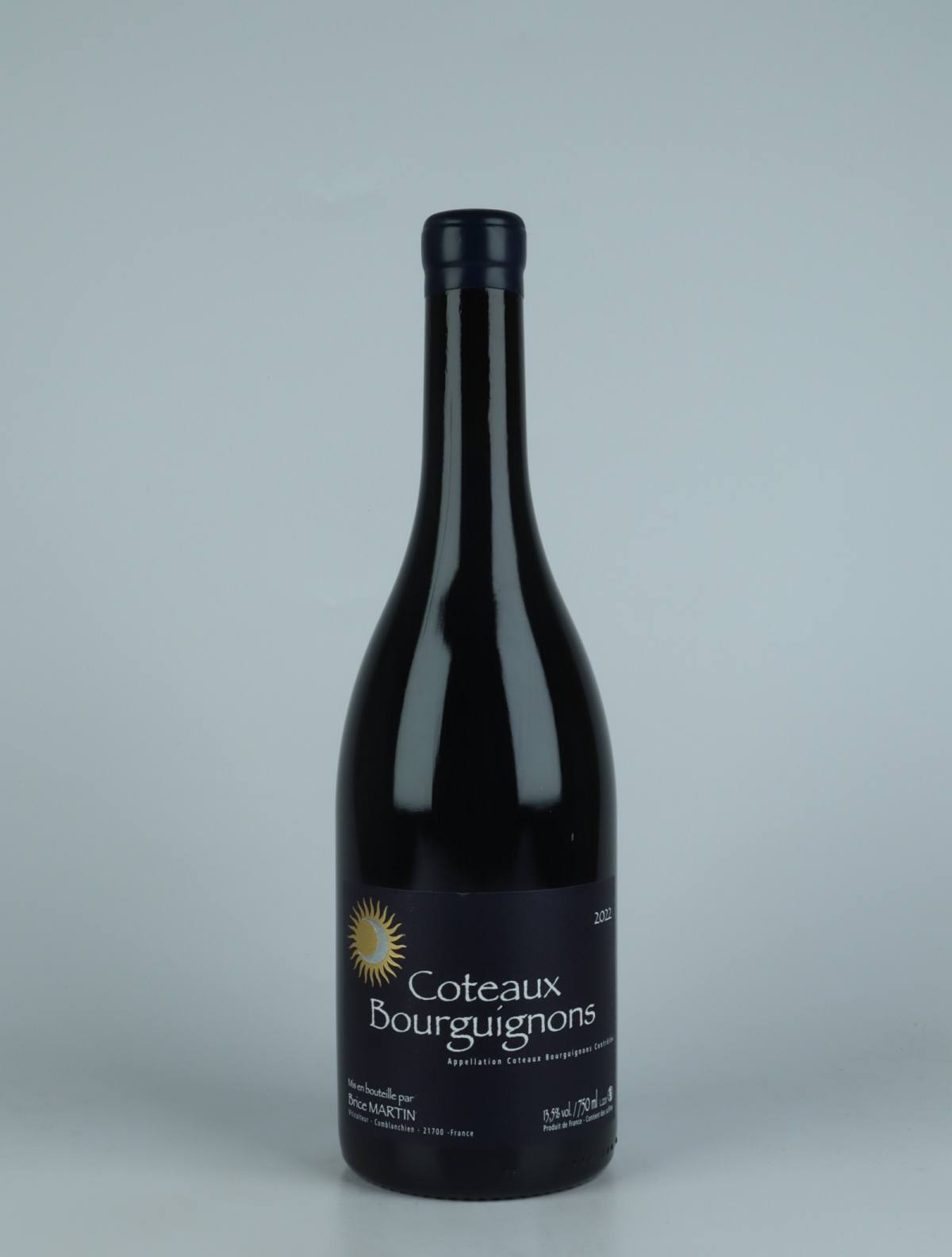 En flaske 2022 Coteaux Bourguignons Rødvin fra Brice Martin, Bourgogne i Frankrig