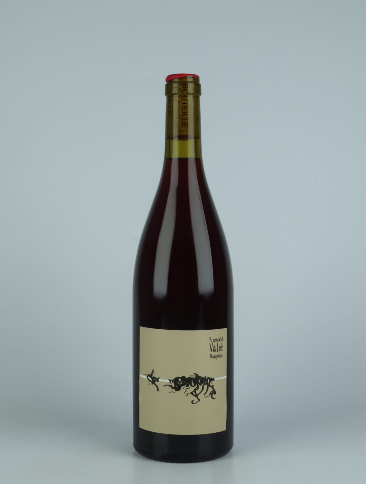 A bottle 2022 Cuvée 21550 - Infusion de Pinot Noir Red wine from Romuald Valot, Beaujolais in France