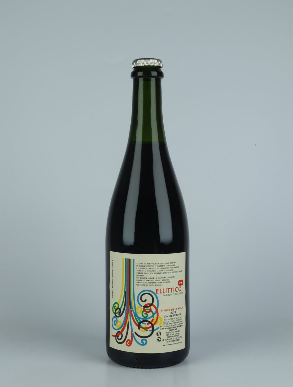 En flaske 2022 Ellittico Rødvin fra Vinyer de la Ruca, Rousillon i Frankrig