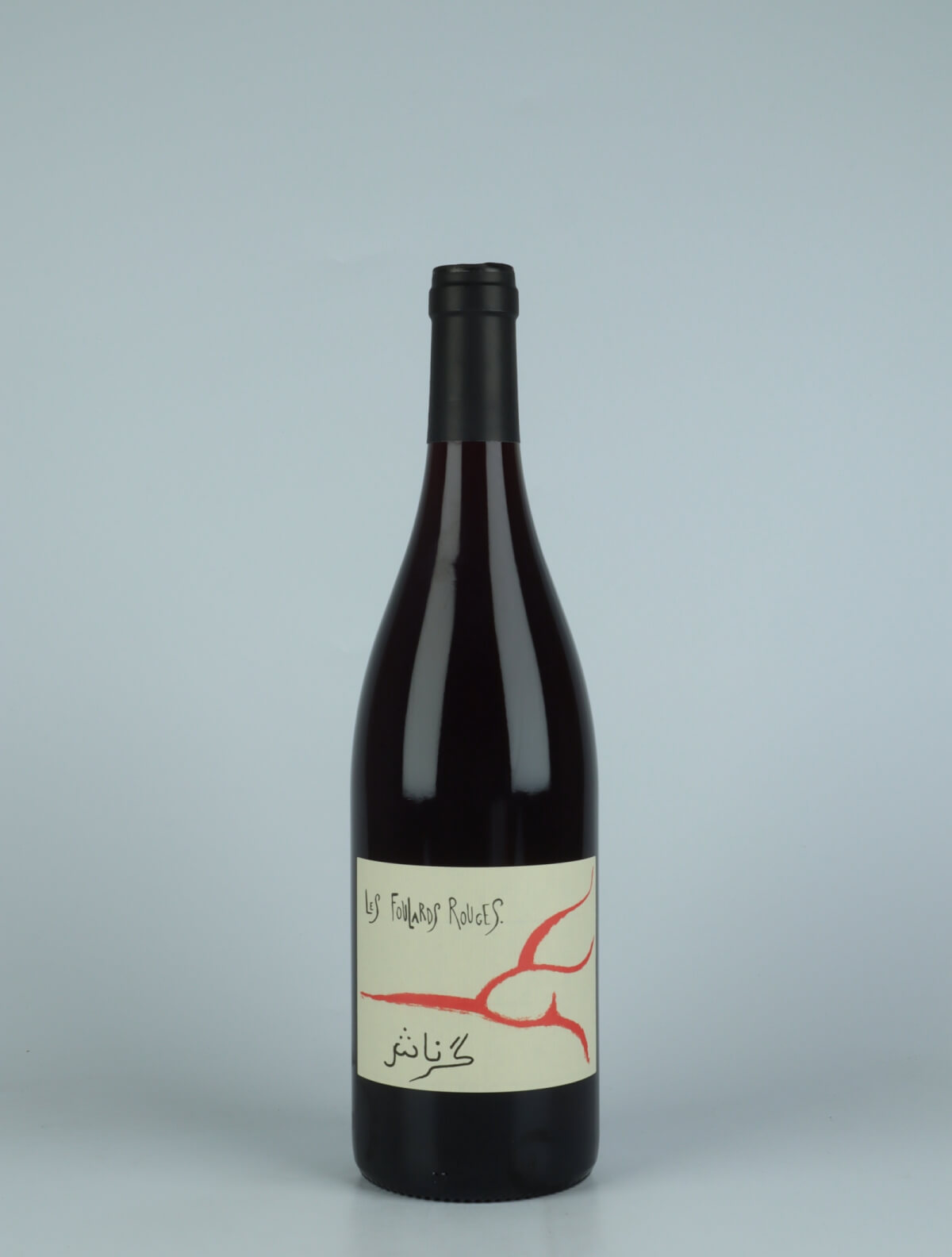 En flaske 2022 Grenache Rødvin fra Les Foulards Rouges, Languedoc i Frankrig