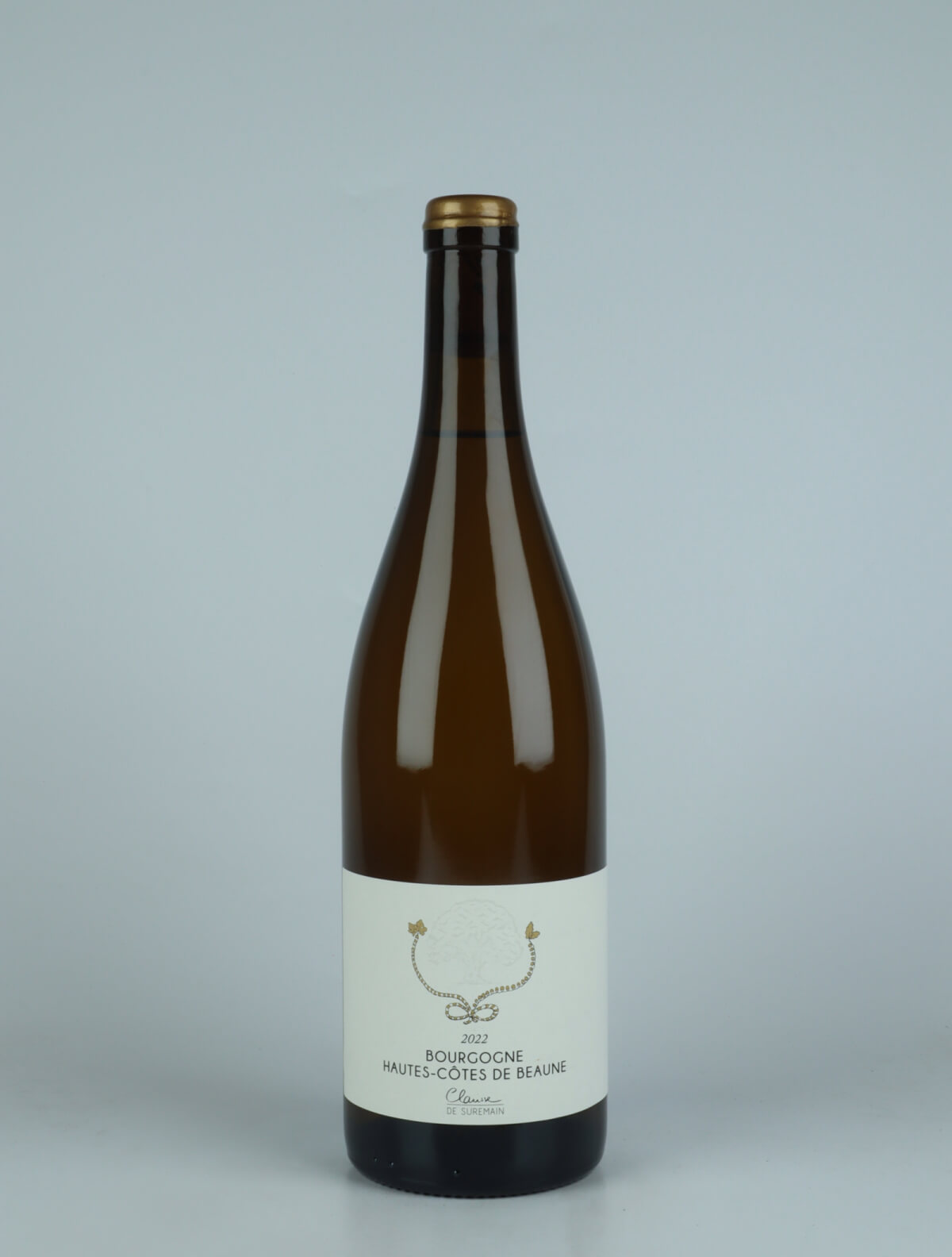 A bottle 2022 Hautes-Côtes de Beaune Blanc White wine from Clarisse de Suremain, Burgundy in France