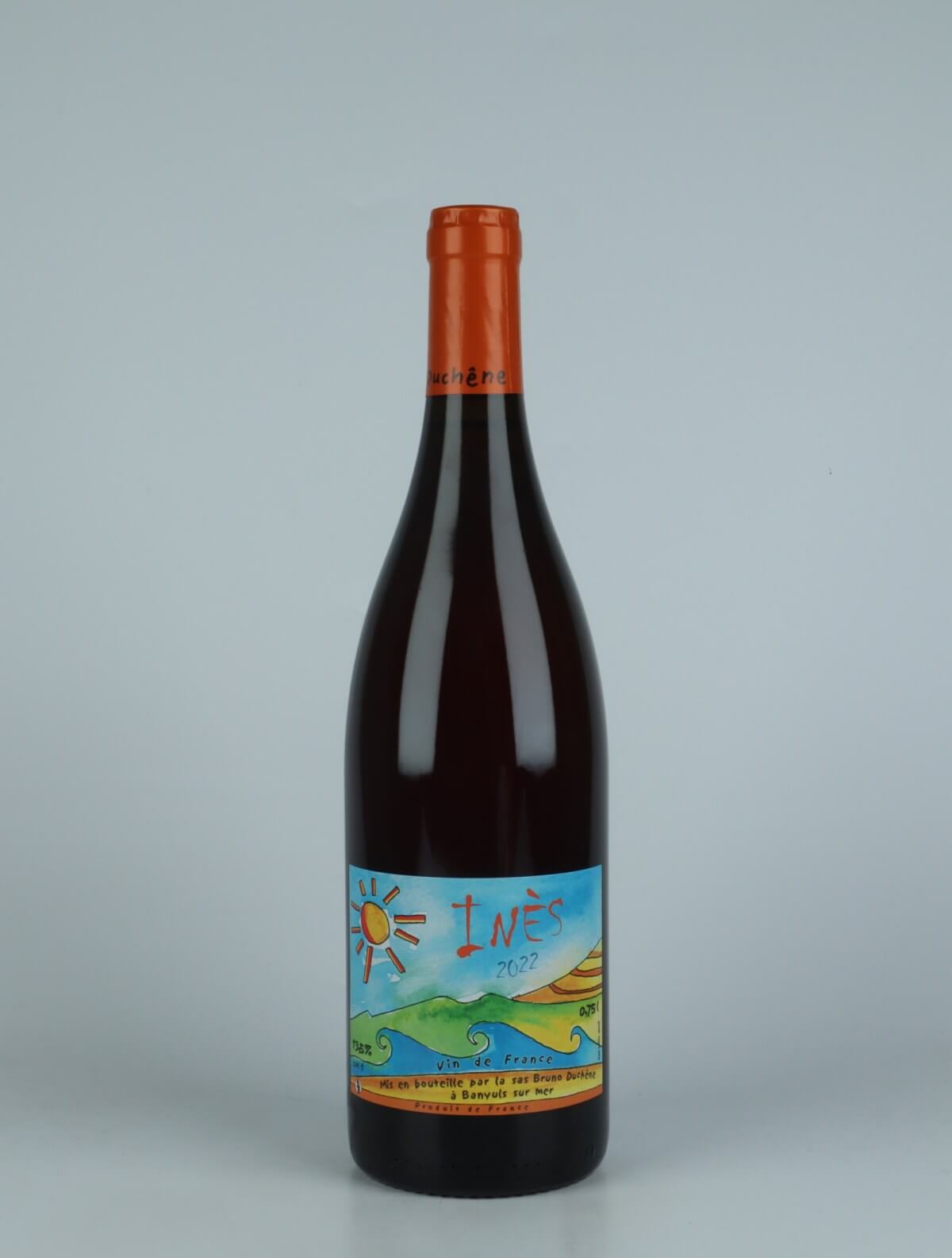 A bottle 2022 Inès Orange wine from Bruno Duchêne, Rousillon in France