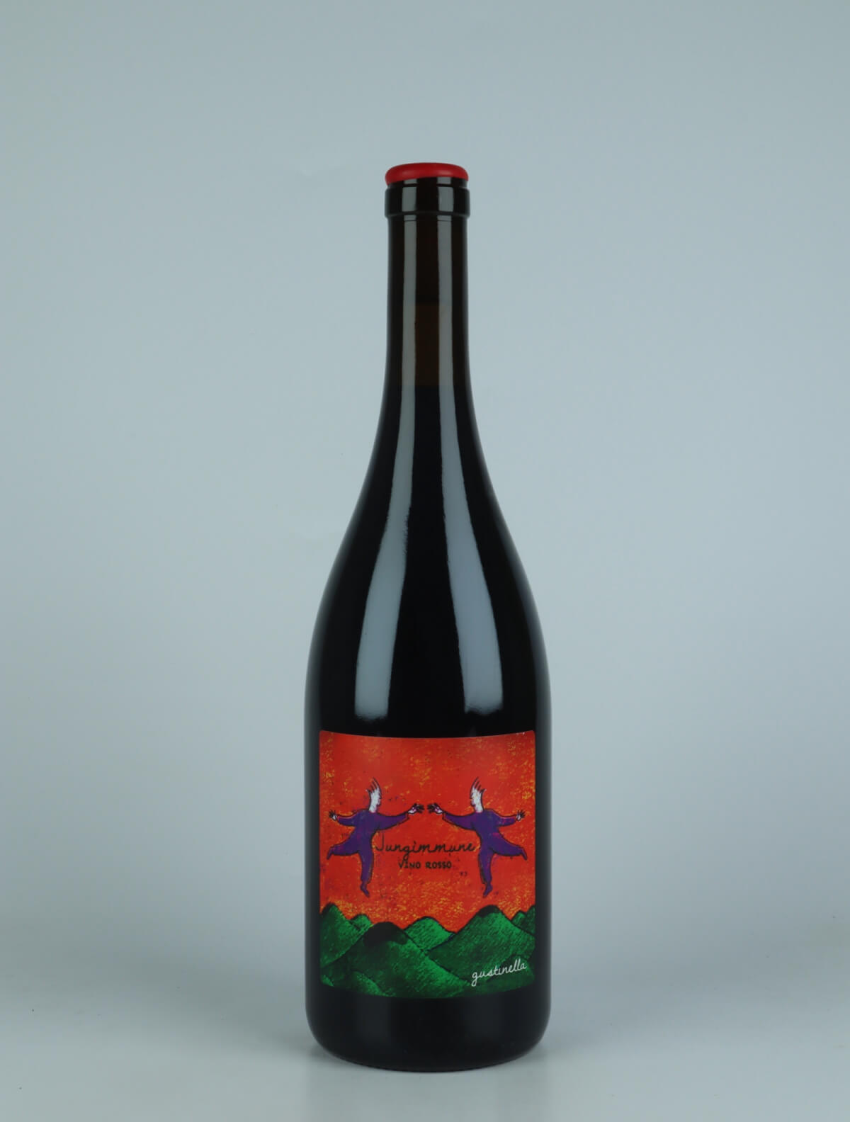 A bottle 2022 Jungimmune Rosso Red wine from Gustinella, Sicily in Italy