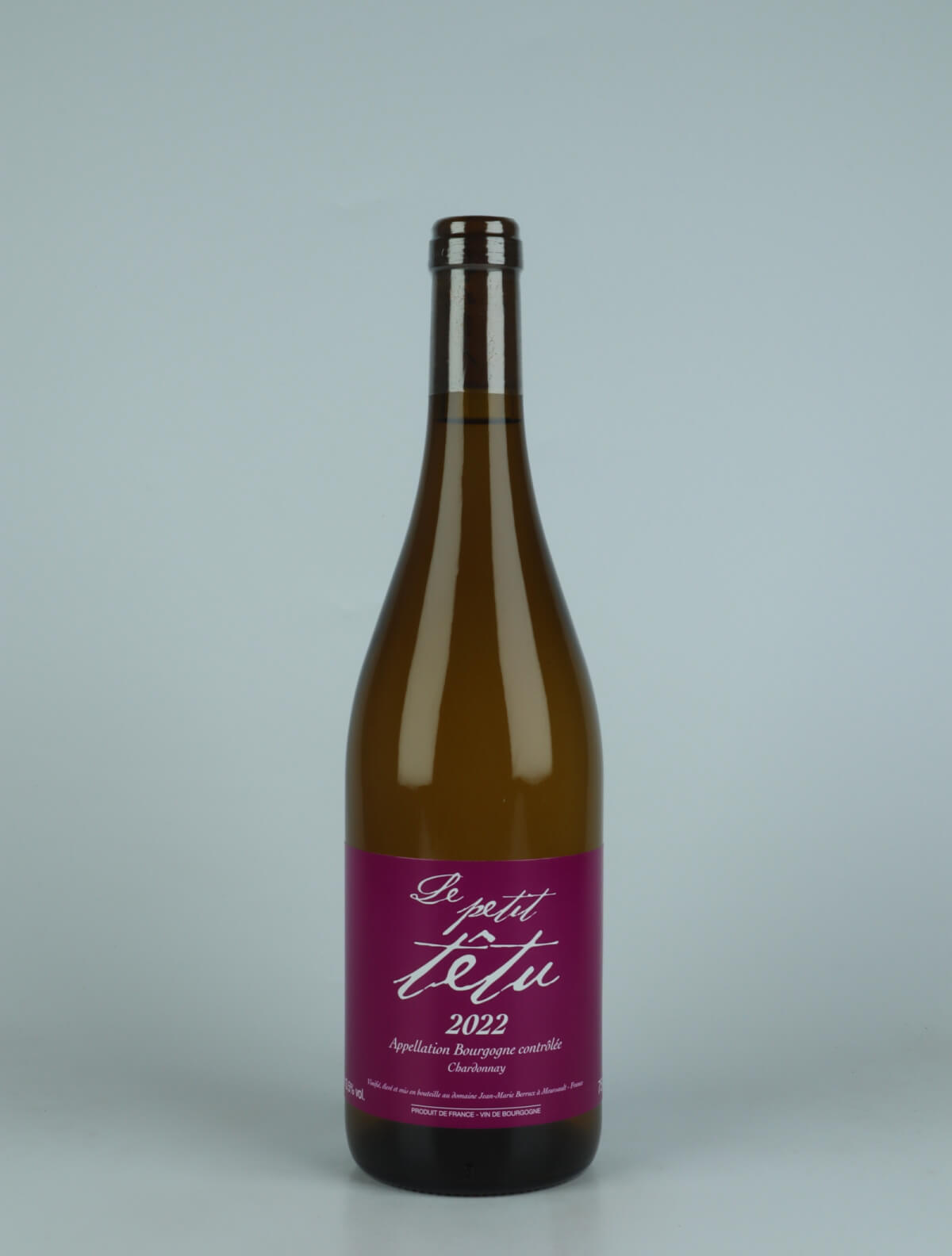 A bottle 2022 Le Petit Têtu White wine from Jean-Marie Berrux, Burgundy in France