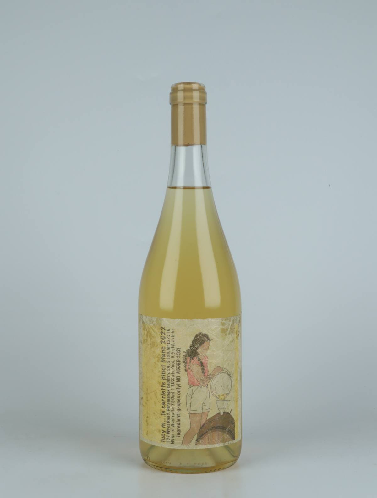 En flaske 2022 Le Sarriette Pinot Blanc Hvidvin fra Lucy Margaux, Adelaide Hills i Australien