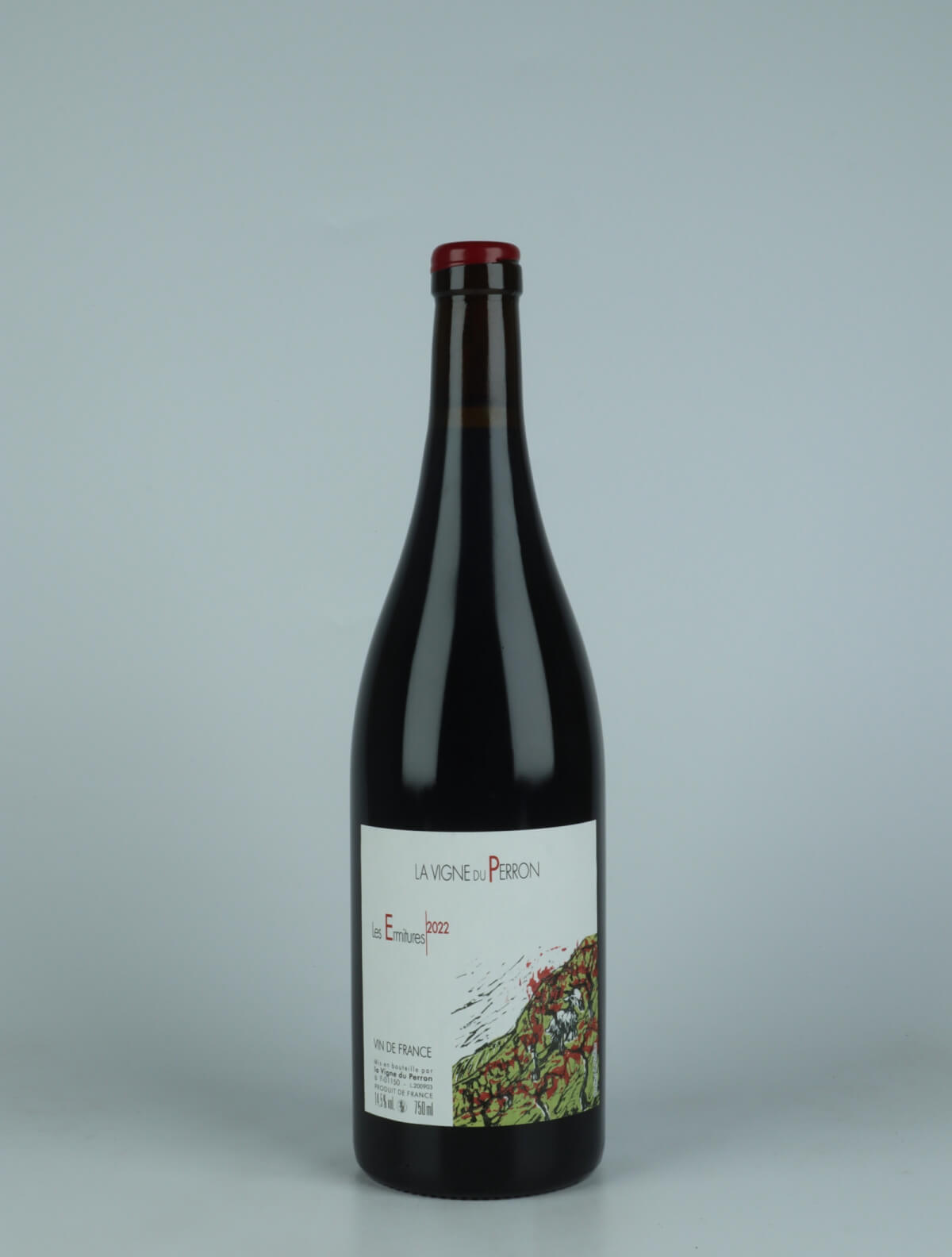 En flaske 2022 Les Ermitures Rødvin fra Domaine du Perron, Bugey i Frankrig