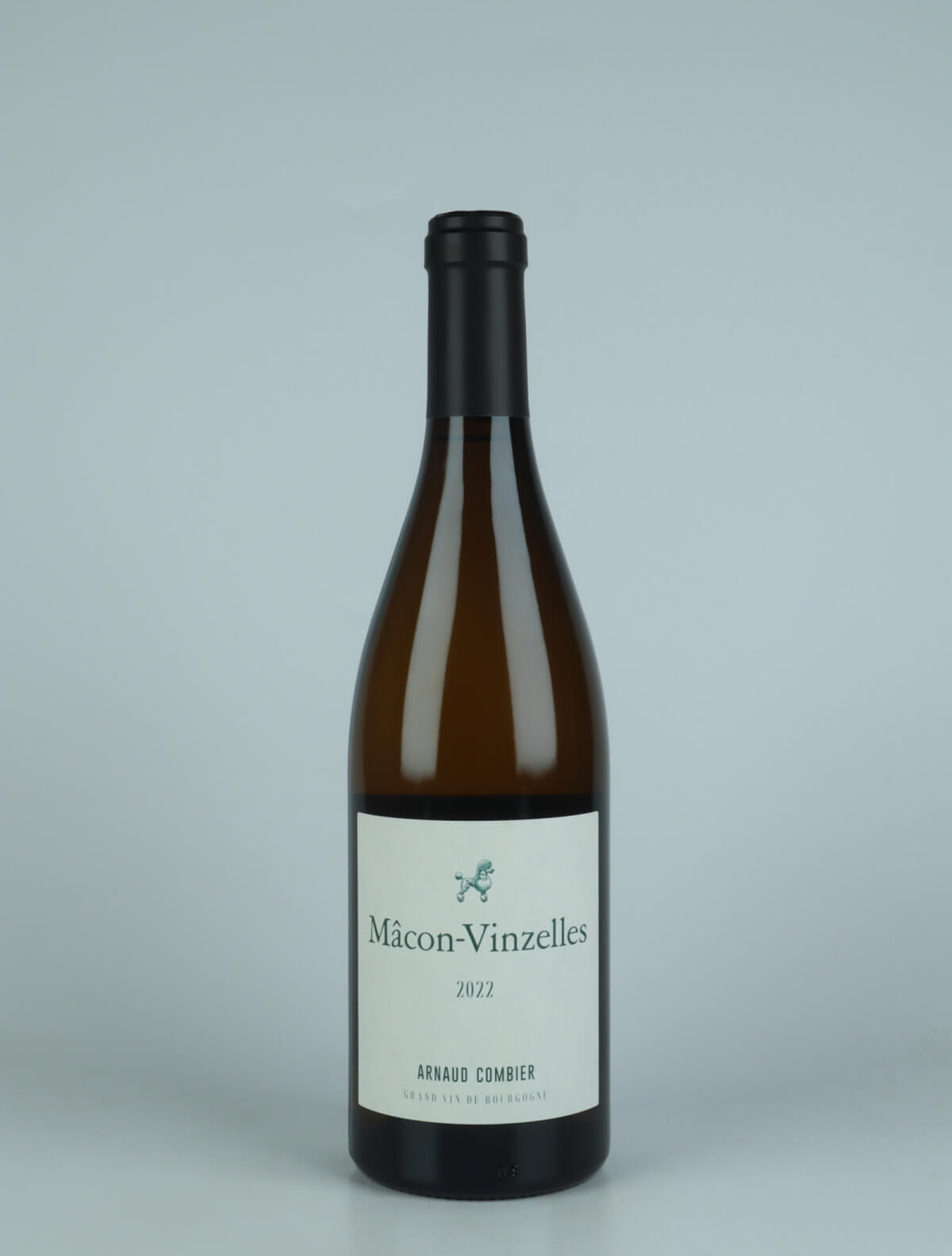 En flaske 2022 Mâcon Vinzelles Hvidvin fra Arnaud Combier, Bourgogne i Frankrig