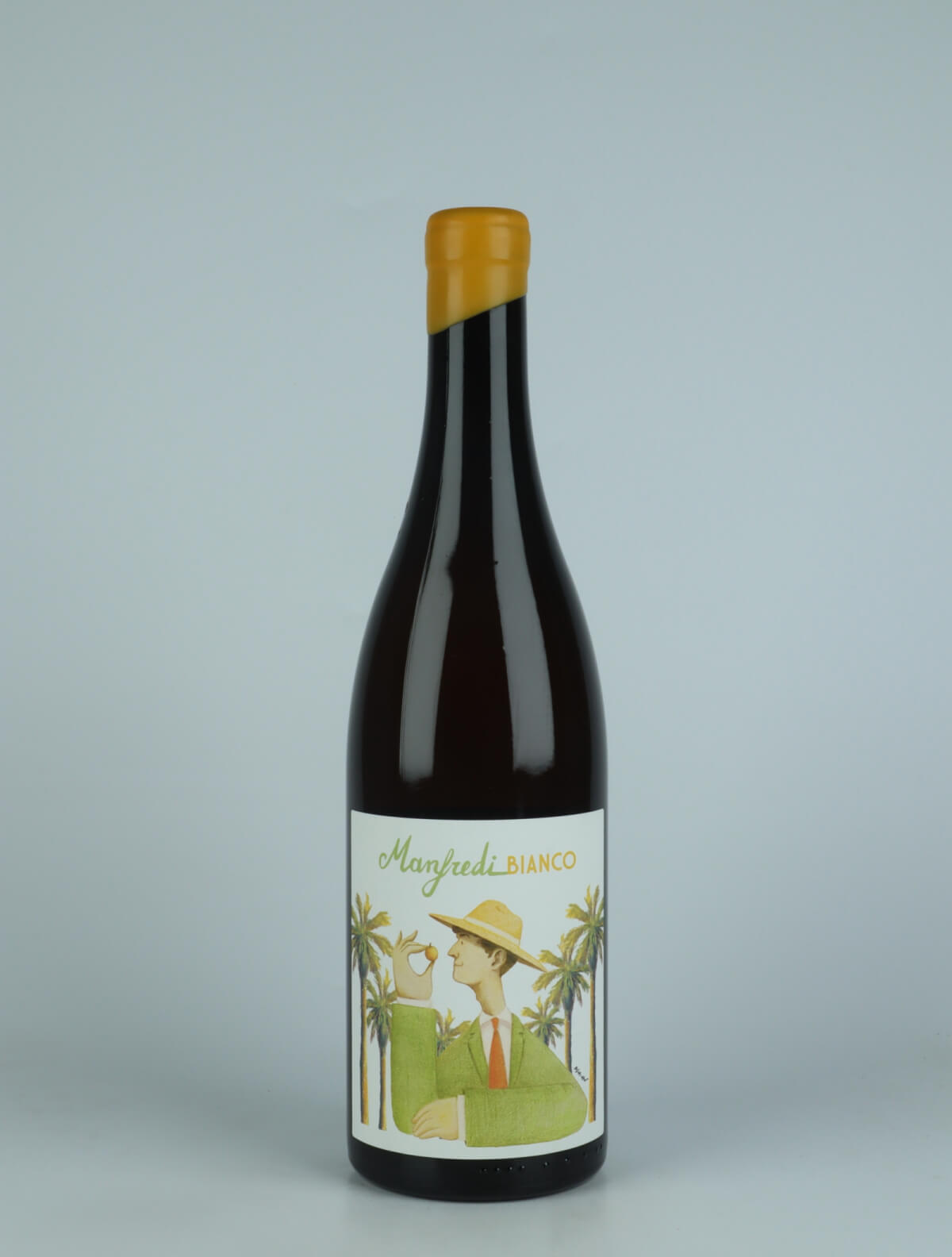 A bottle 2022 Manfredi Bianco White wine from Manfredi Franco, Sicily in Italy