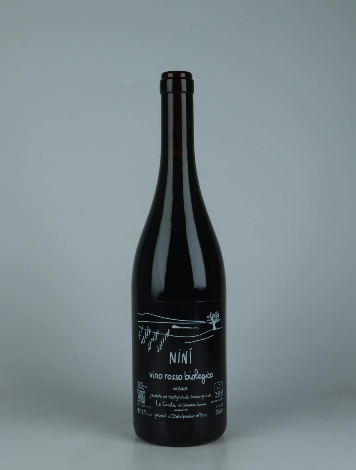 A bottle 2022 Ninì Red wine from Le Coste, Lazio in Italy