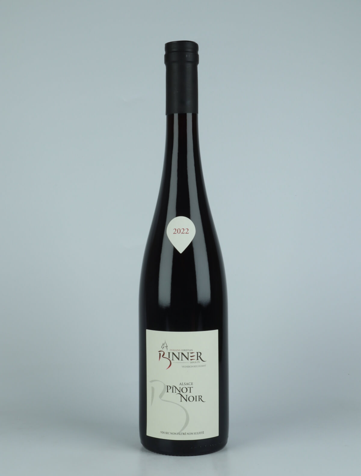 En flaske 2022 Pinot Noir Rødvin fra Domaine Christian Binner, Alsace i Frankrig