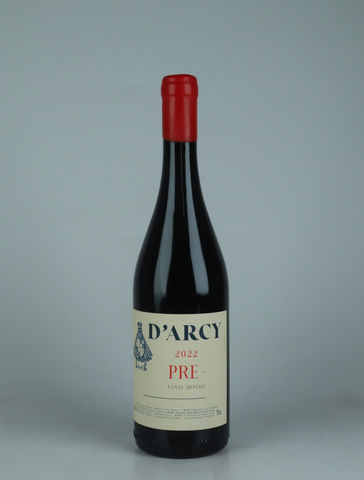 A bottle 2022 Pre Red wine from Azienda Agricola D'Arcy, Piedmont in Italy