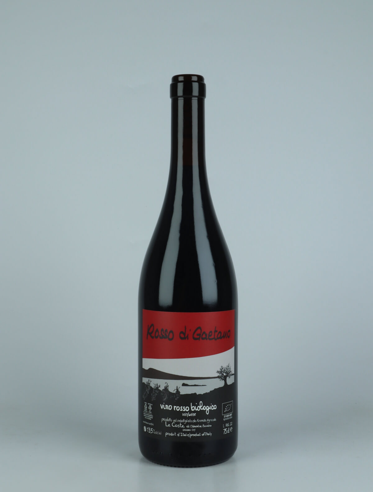 A bottle 2022 Rosso di Gaetano Red wine from Le Coste, Lazio in Italy