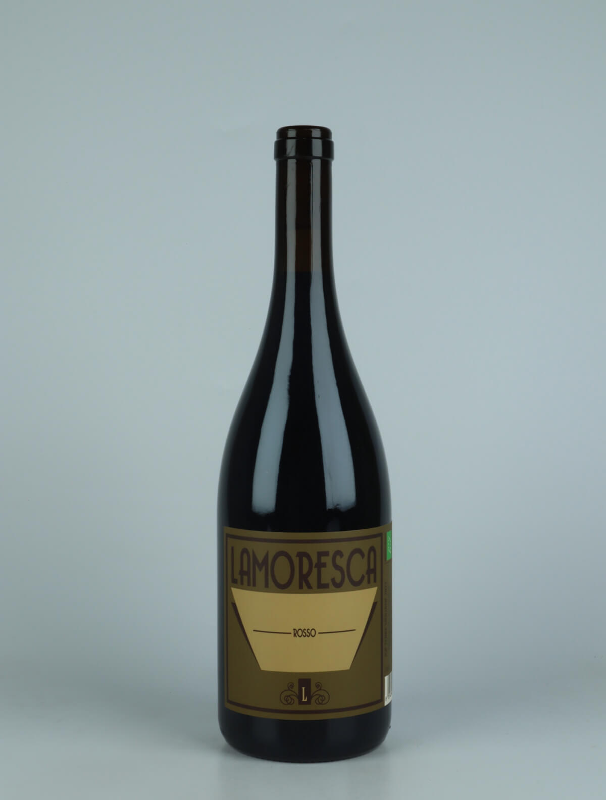 A bottle 2022 Rosso Red wine from Lamoresca, Sicily in Italy