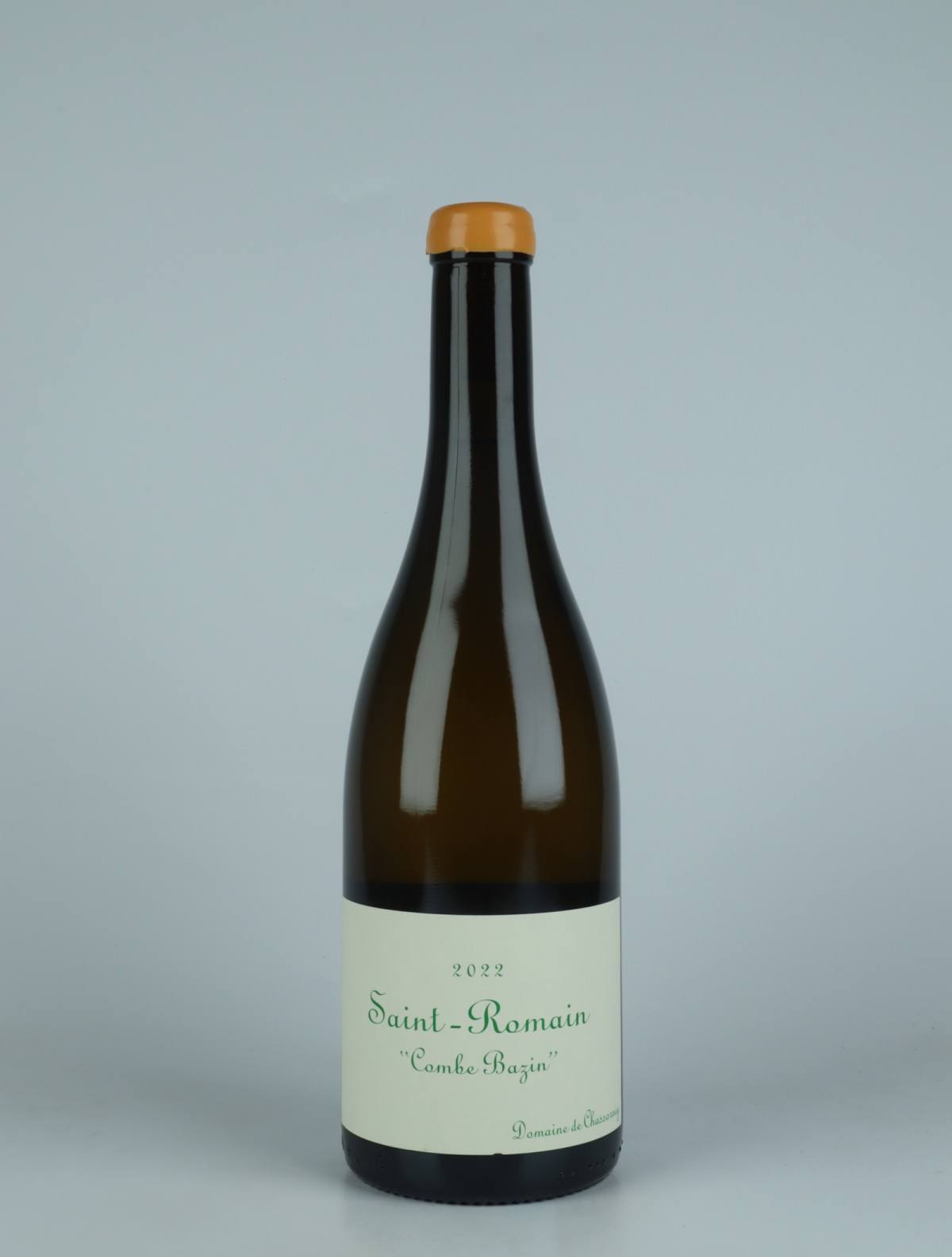 En flaske 2022 Saint Romain Blanc - Combe Bazin Hvidvin fra Domaine de Chassorney, Bourgogne i Frankrig