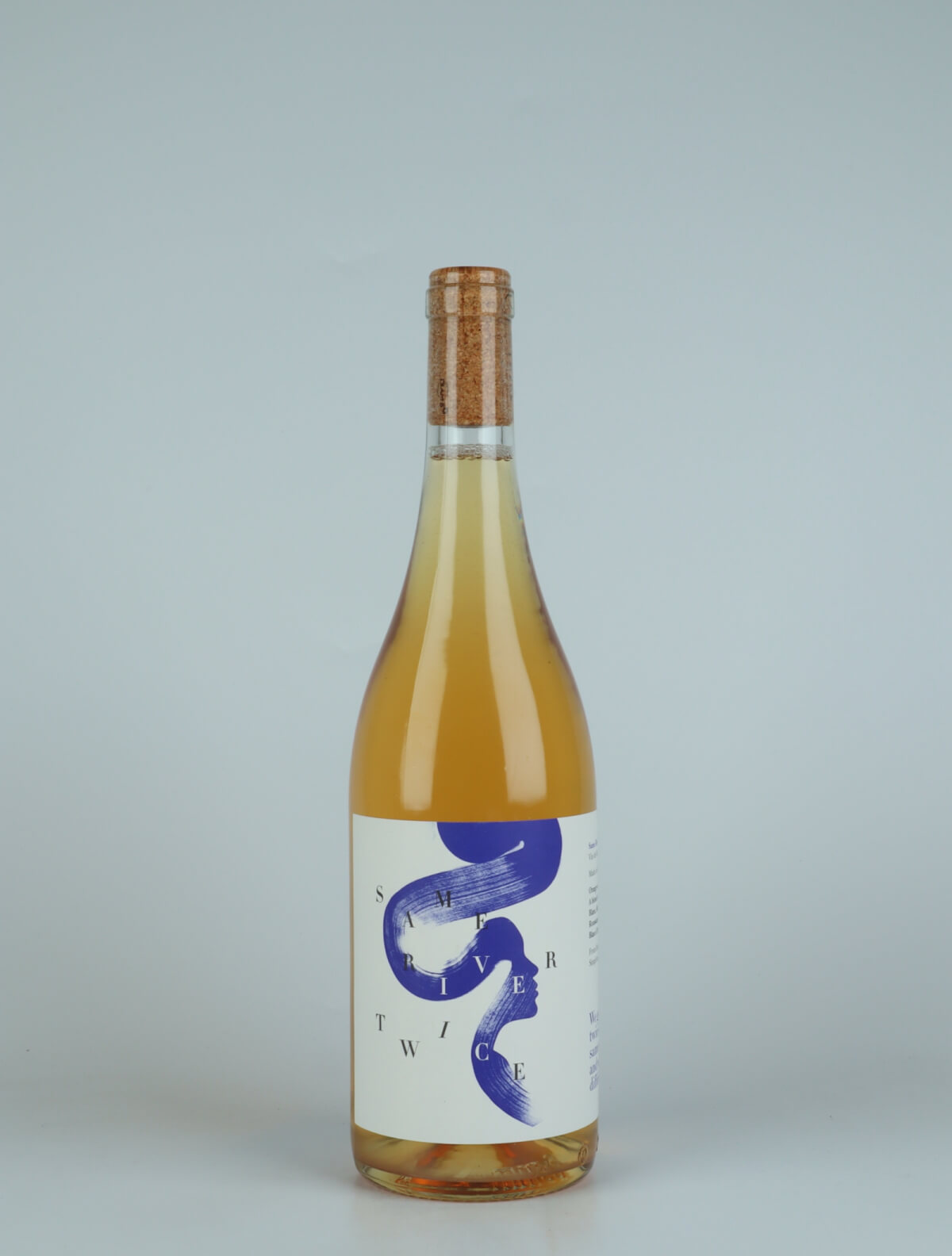 A bottle 2022 Same River Twice Orange Orange wine from Heliocentric Wines, Rhône in France