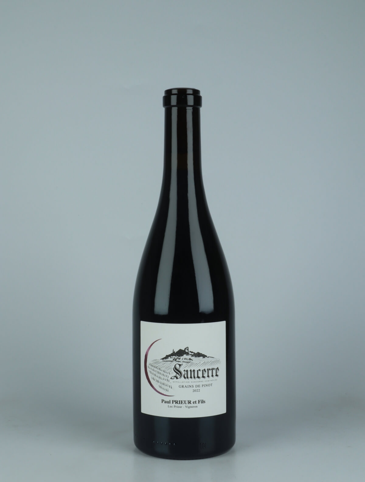 A bottle 2022 Sancerre Rouge - Grains de Pinot Red wine from Paul Prieur et Fils, Loire in France