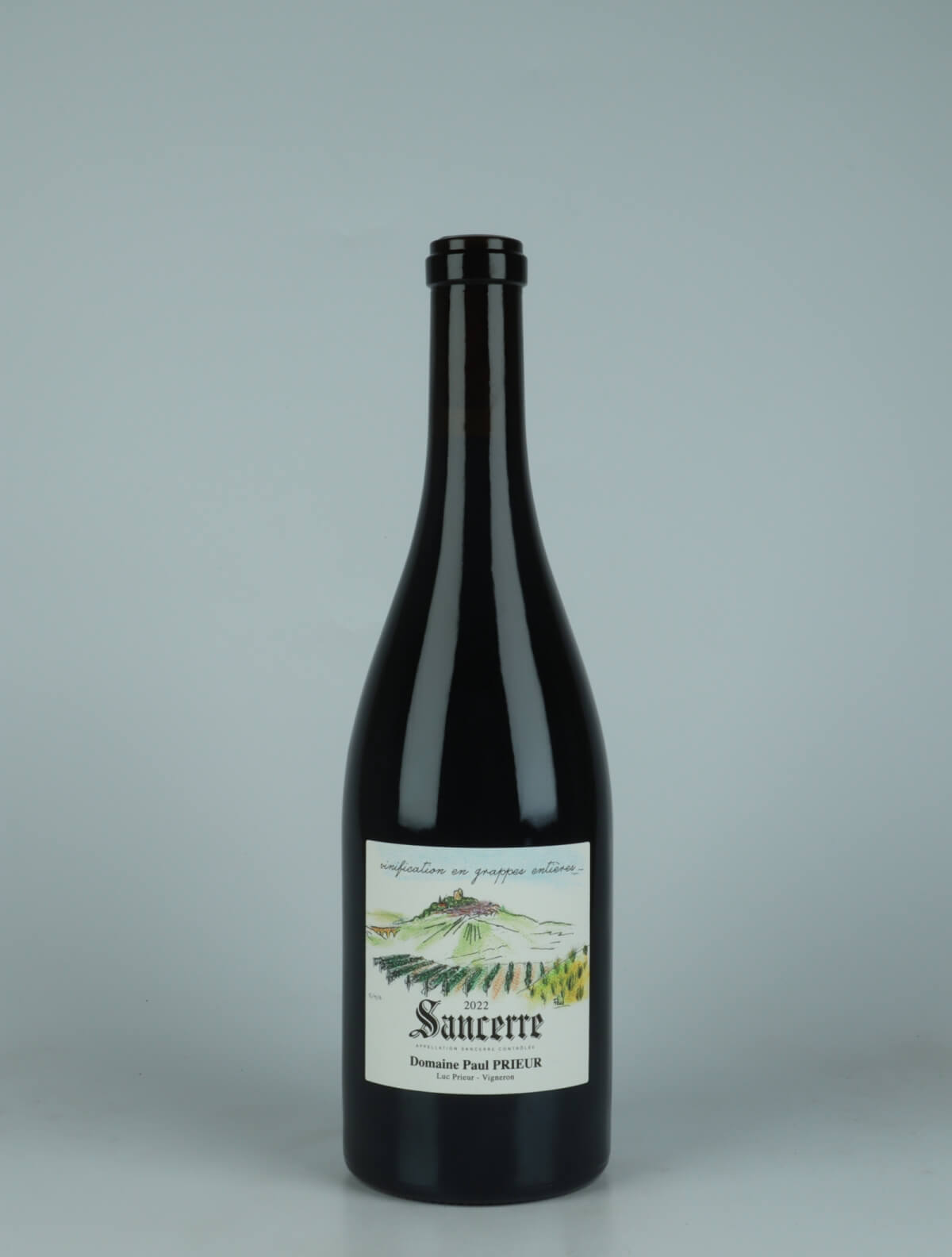 En flaske 2022 Sancerre Rouge - Vinification en Grappes Entières Rødvin fra Paul Prieur et Fils, Loire i Frankrig