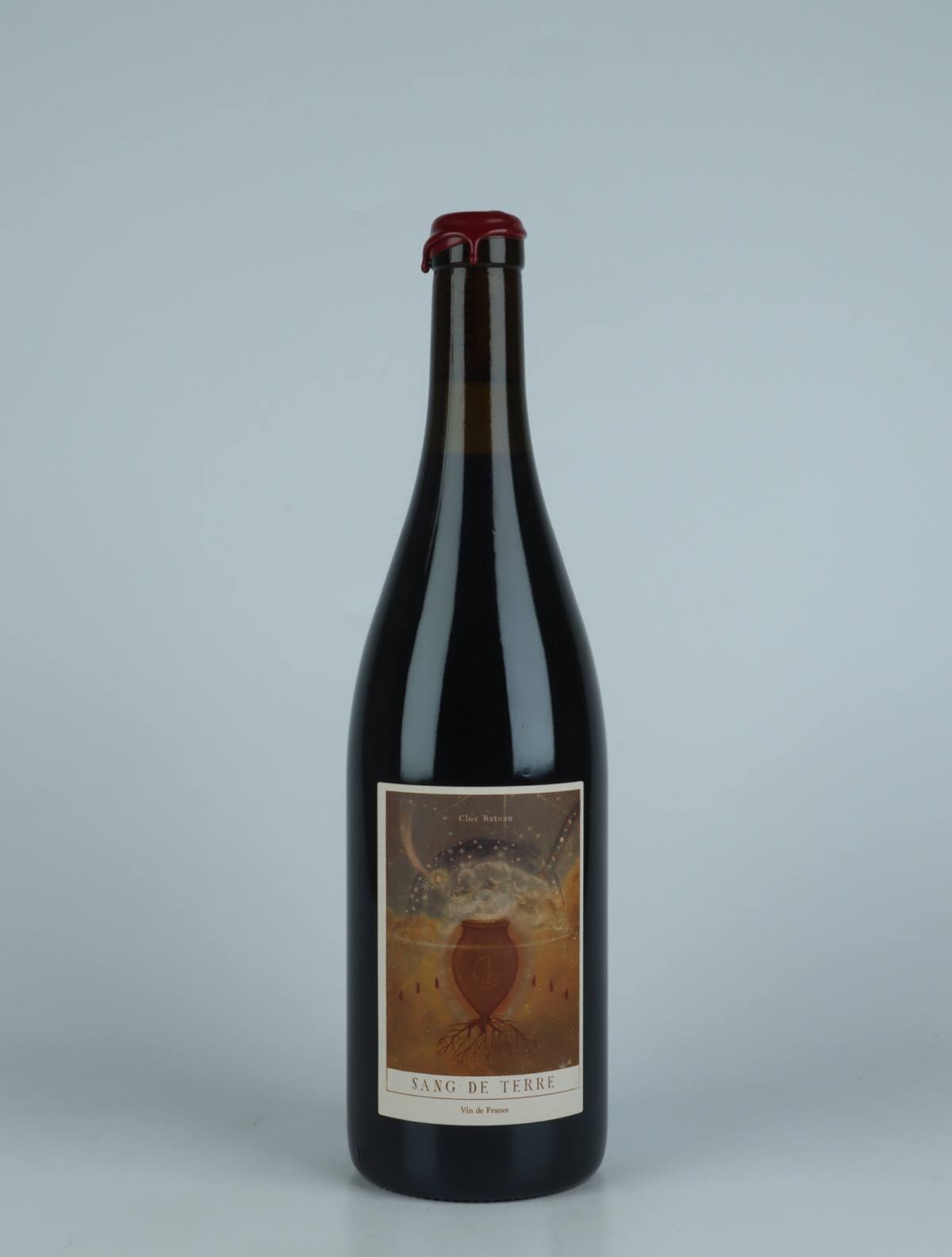 A bottle 2022 Sang de Terre Red wine from Clos Bateau, Beaujolais in France