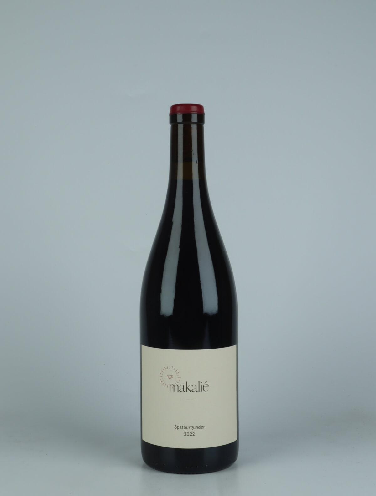 A bottle 2022 Spätburgunder Red wine from Makalié, Baden in Germany