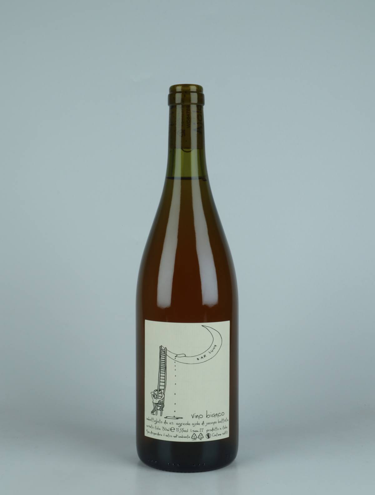 A bottle 2022 Vino Bianco Bar Luna Orange wine from Ajola, Umbria in Italy
