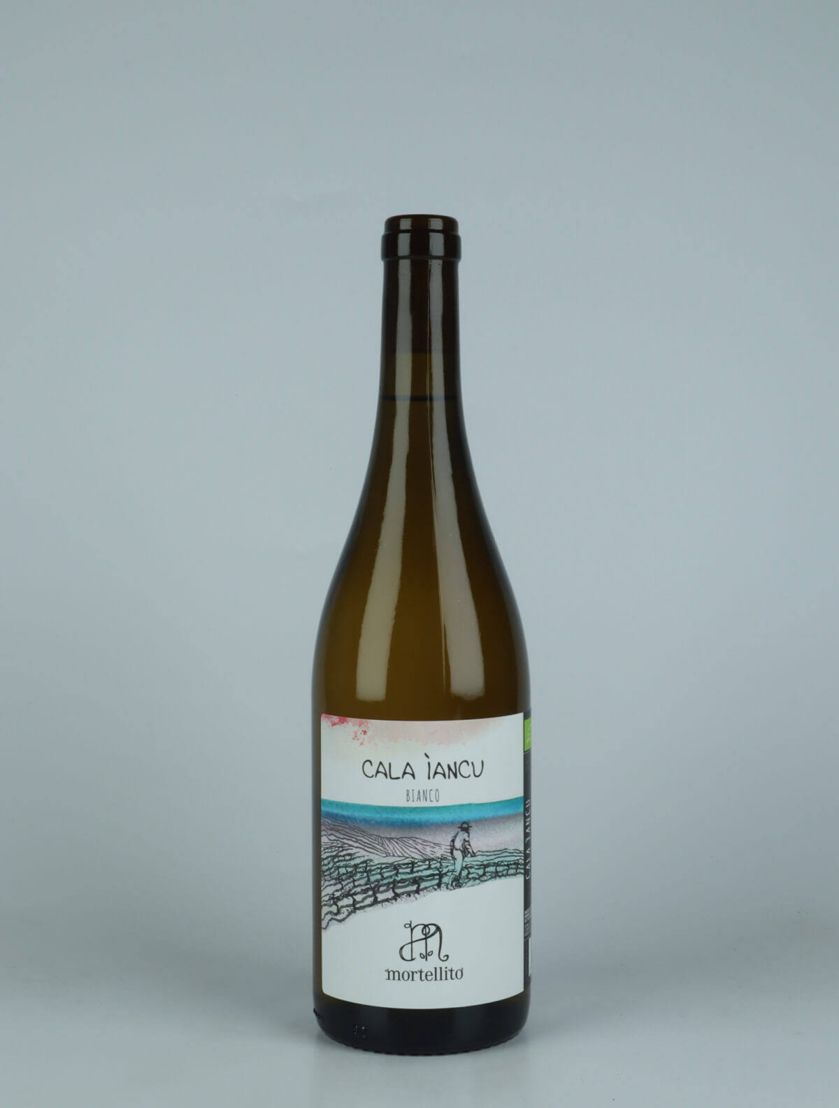 A bottle 2023 Cala Iancu - Bianco White wine from Il Mortellito, Sicily in Italy