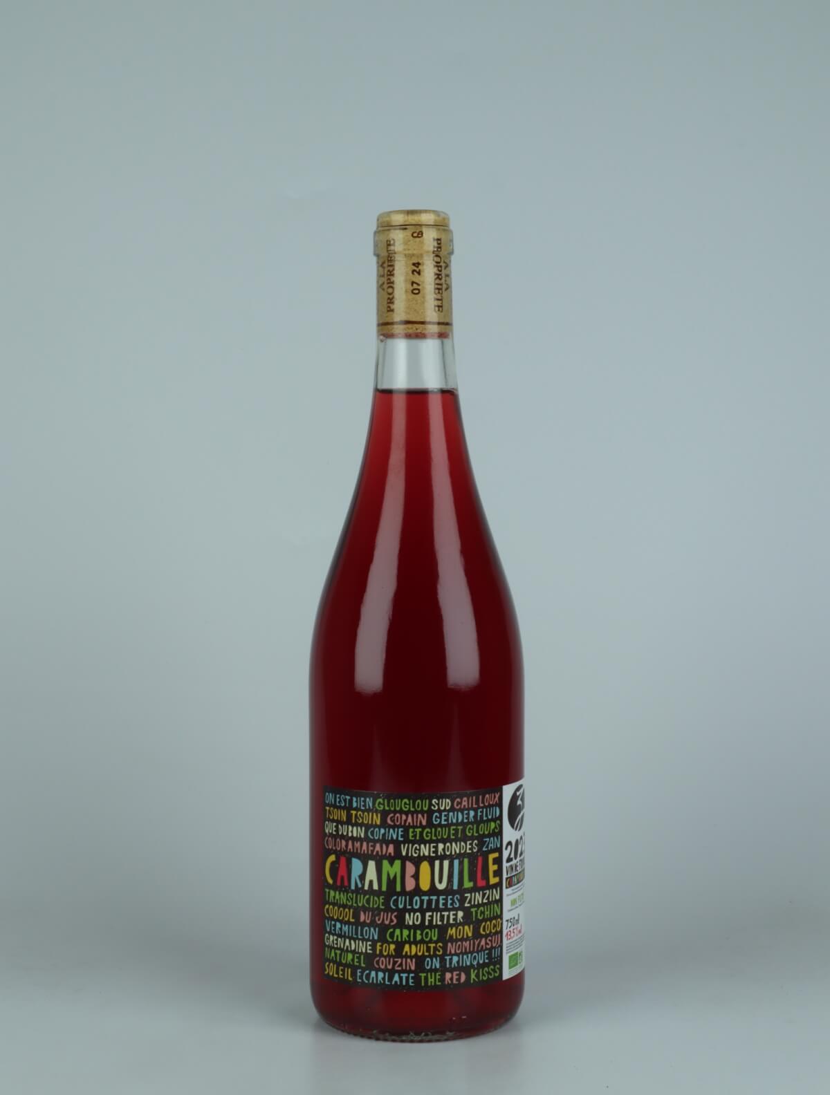 A bottle 2023 Carambouille Red wine from Les Vignerons d’Estézargues, Rhône in France