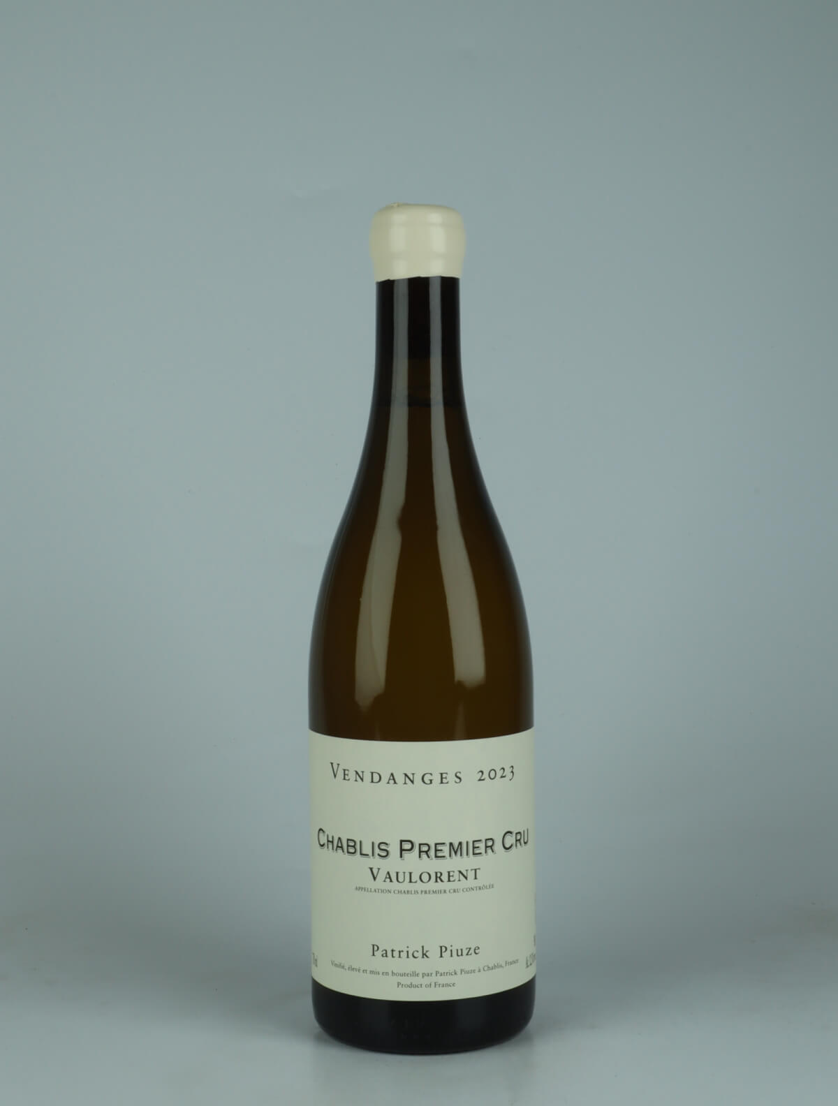 A bottle 2023 Chablis 1. Cru - Vaulorent White wine from Patrick Piuze, Burgundy in France