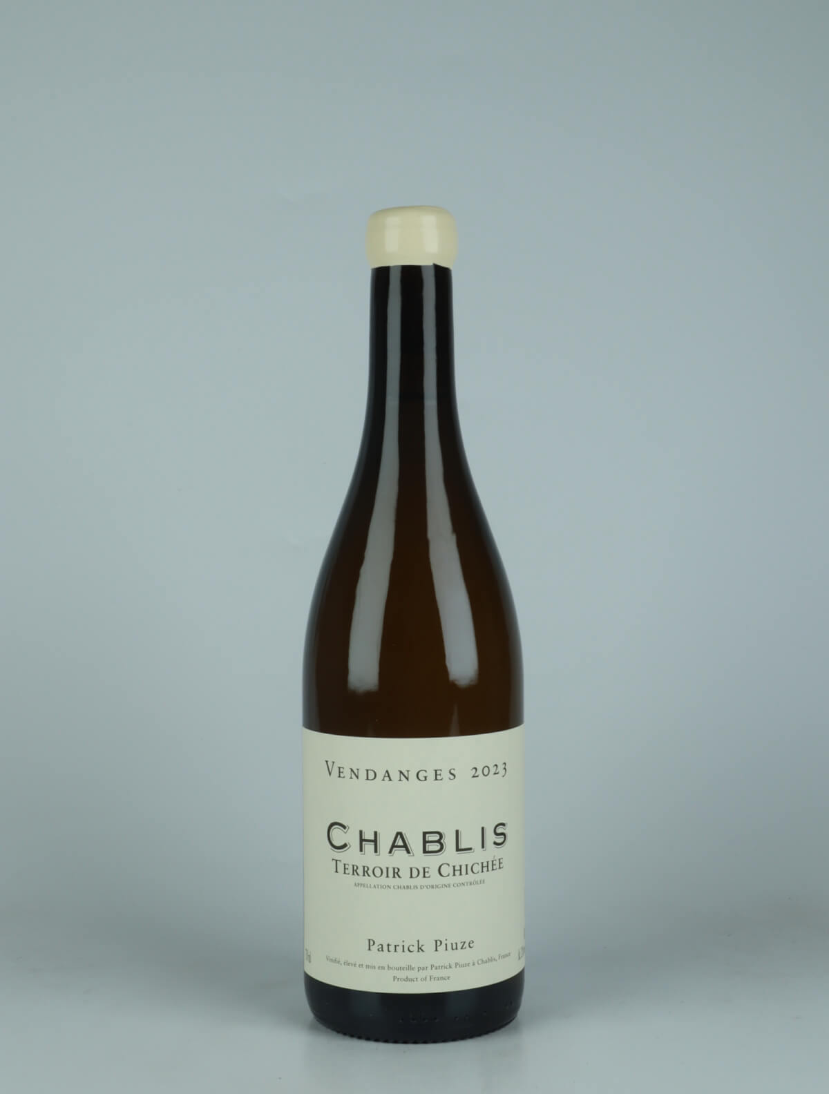 A bottle 2023 Chablis - Terroir de Chichée White wine from Patrick Piuze, Burgundy in France