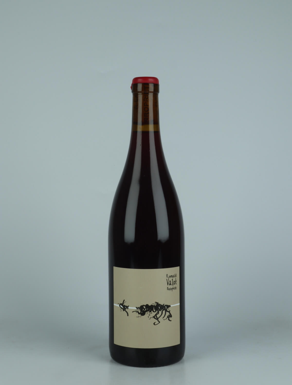 A bottle 2023 Cuvée 21550 - Infusion de Pinot Noir Red wine from Romuald Valot, Beaujolais in France