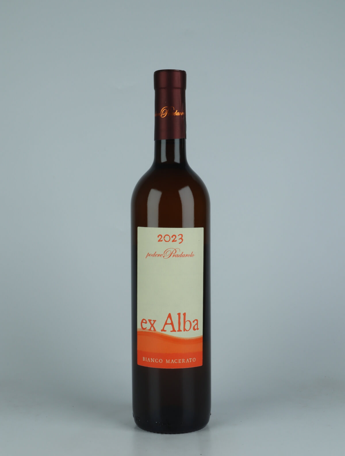 A bottle 2023 Ex Alba Orange wine from Podere Pradarolo, Emilia-Romagna in Italy