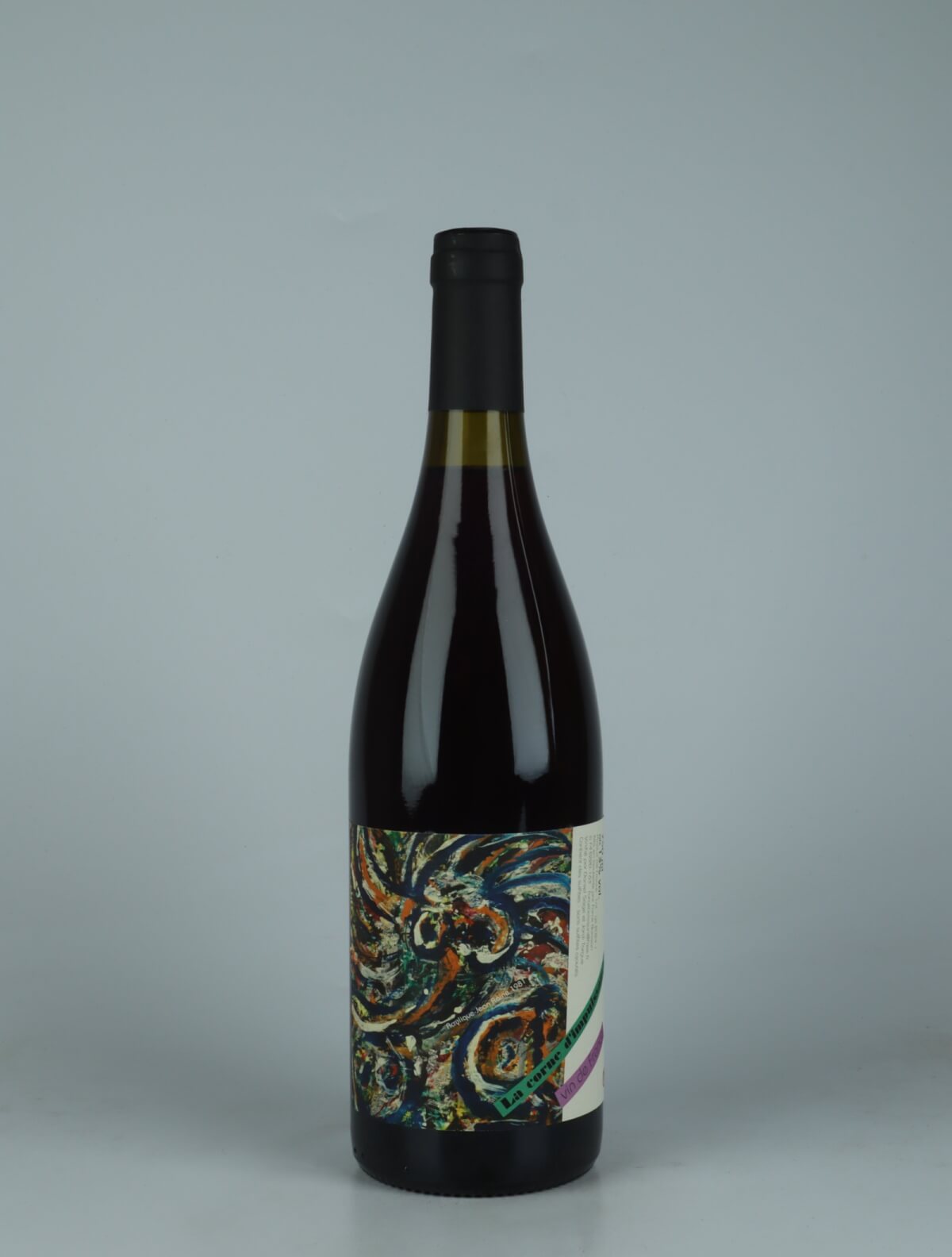 En flaske 2023 La Corne d'Impuissance Rødvin fra Daniel Sage, Haute-Loire i Frankrig